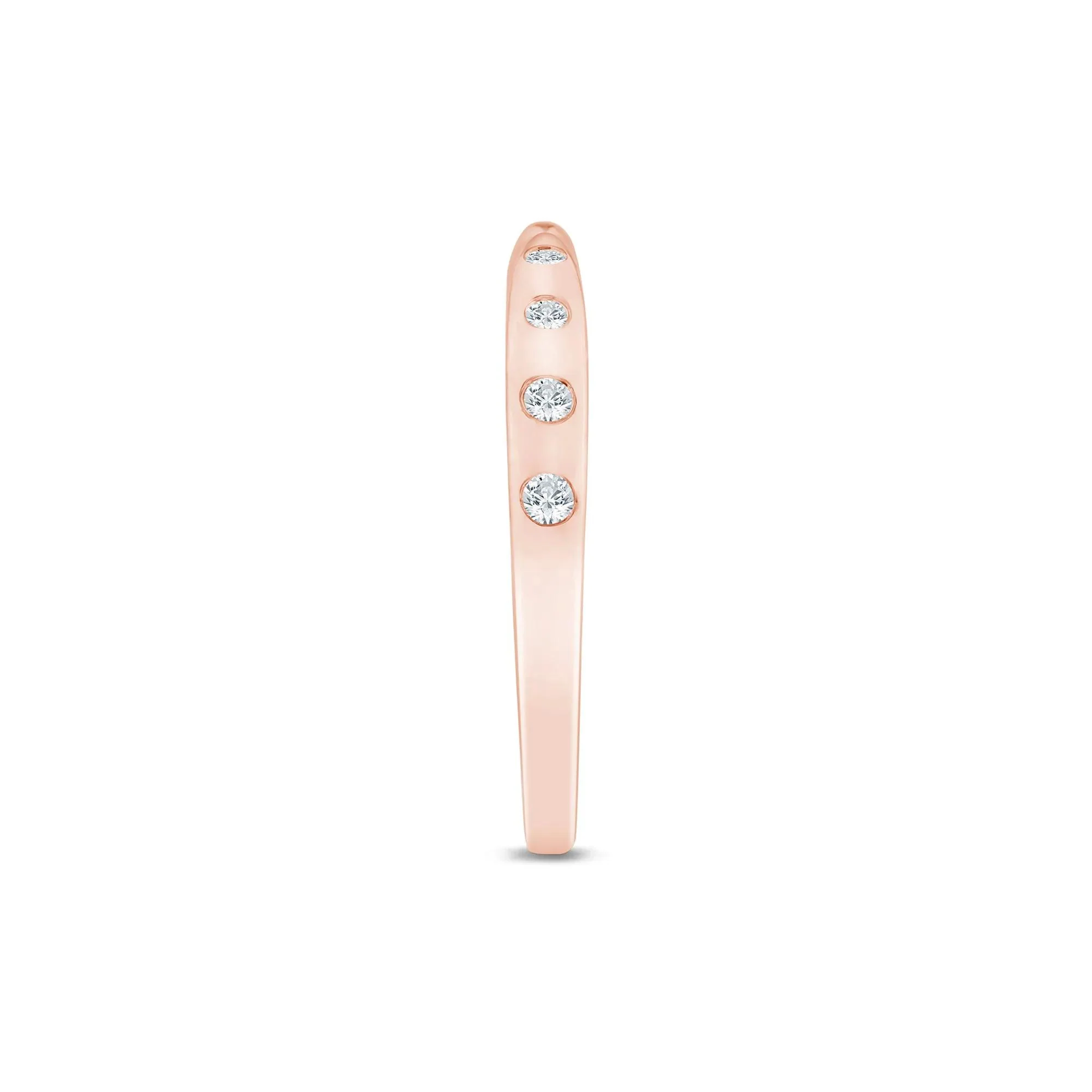 1/10 CT. Tw. Lab Grown Diamond Burnished Open Band Ring 14K Rose Gold Size 9 1.5mm - Image 3