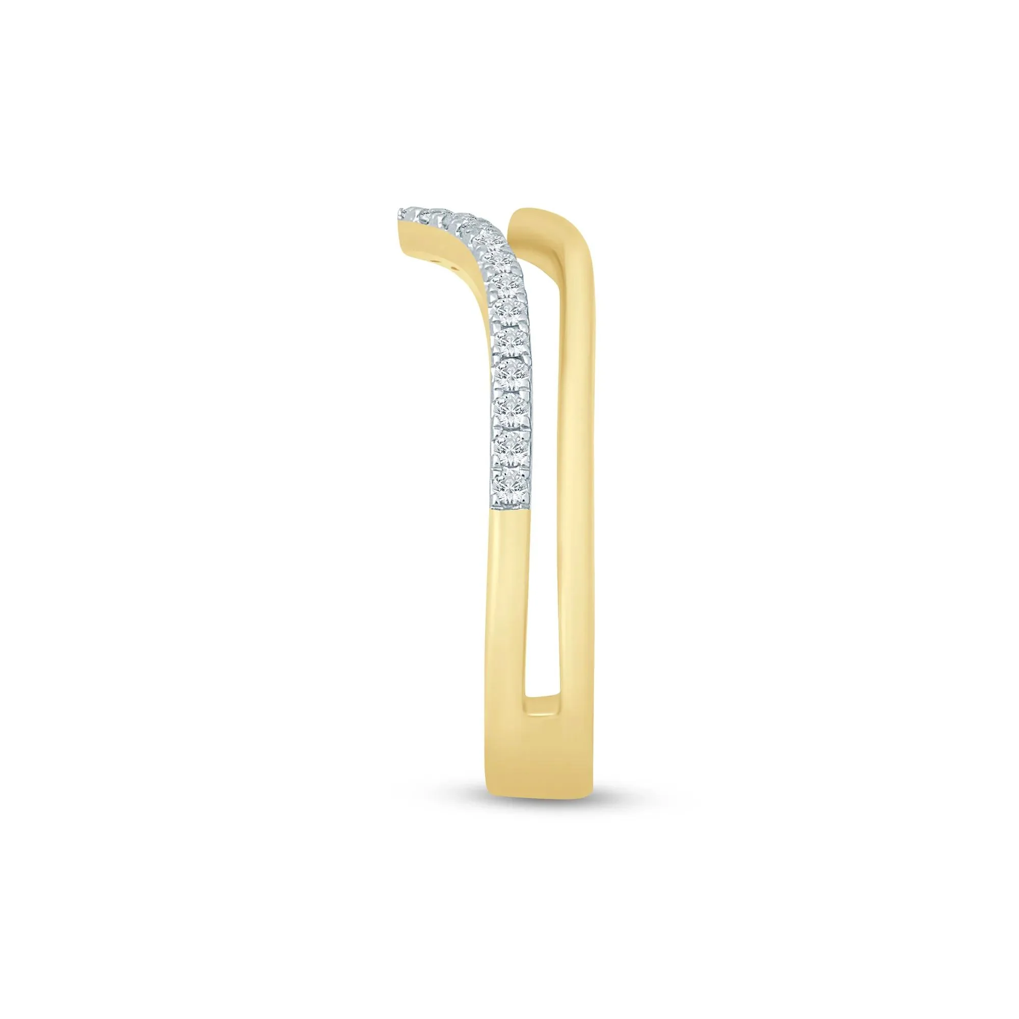 1/5 CT. Tw. Lab Grown Diamond Chevron Anniversary Band Ring 14K Yellow Gold Size 9 3.5mm - Image 3
