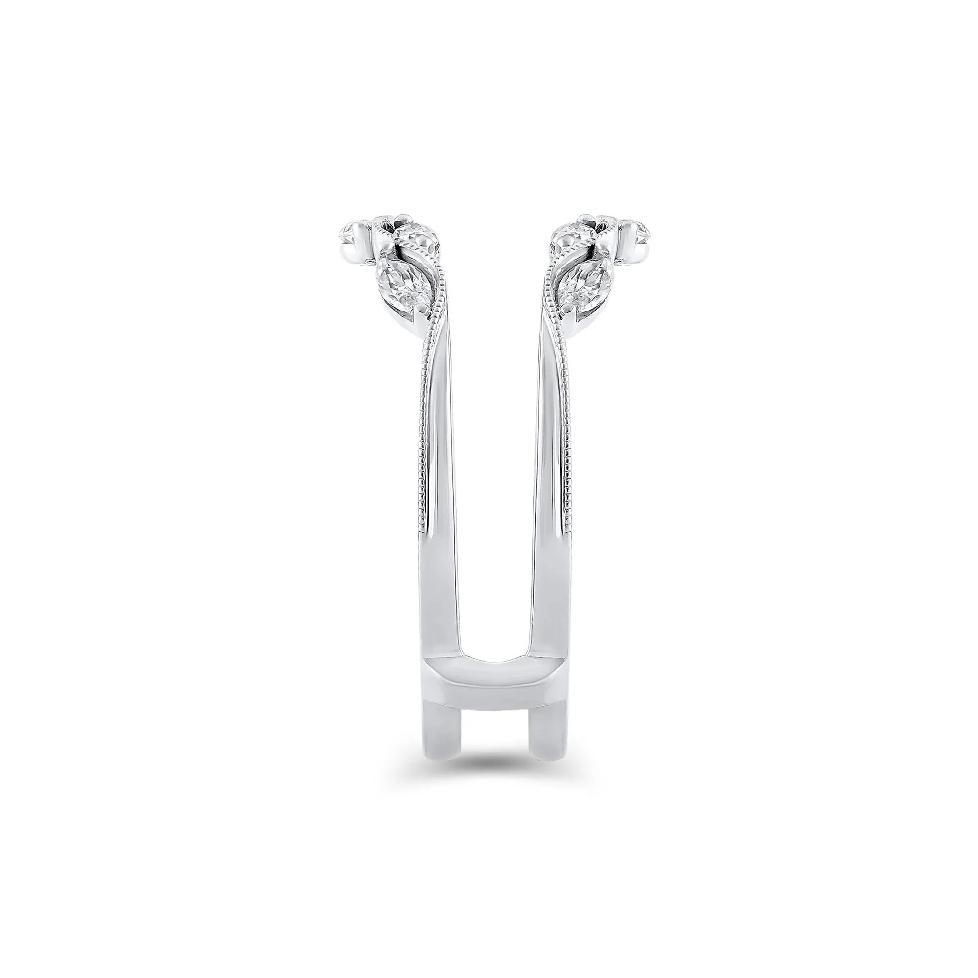 1/2 CT. Tw. Lab Grown Diamond Insert 14K White Gold Ring Size 9.5 11mm - Image 2