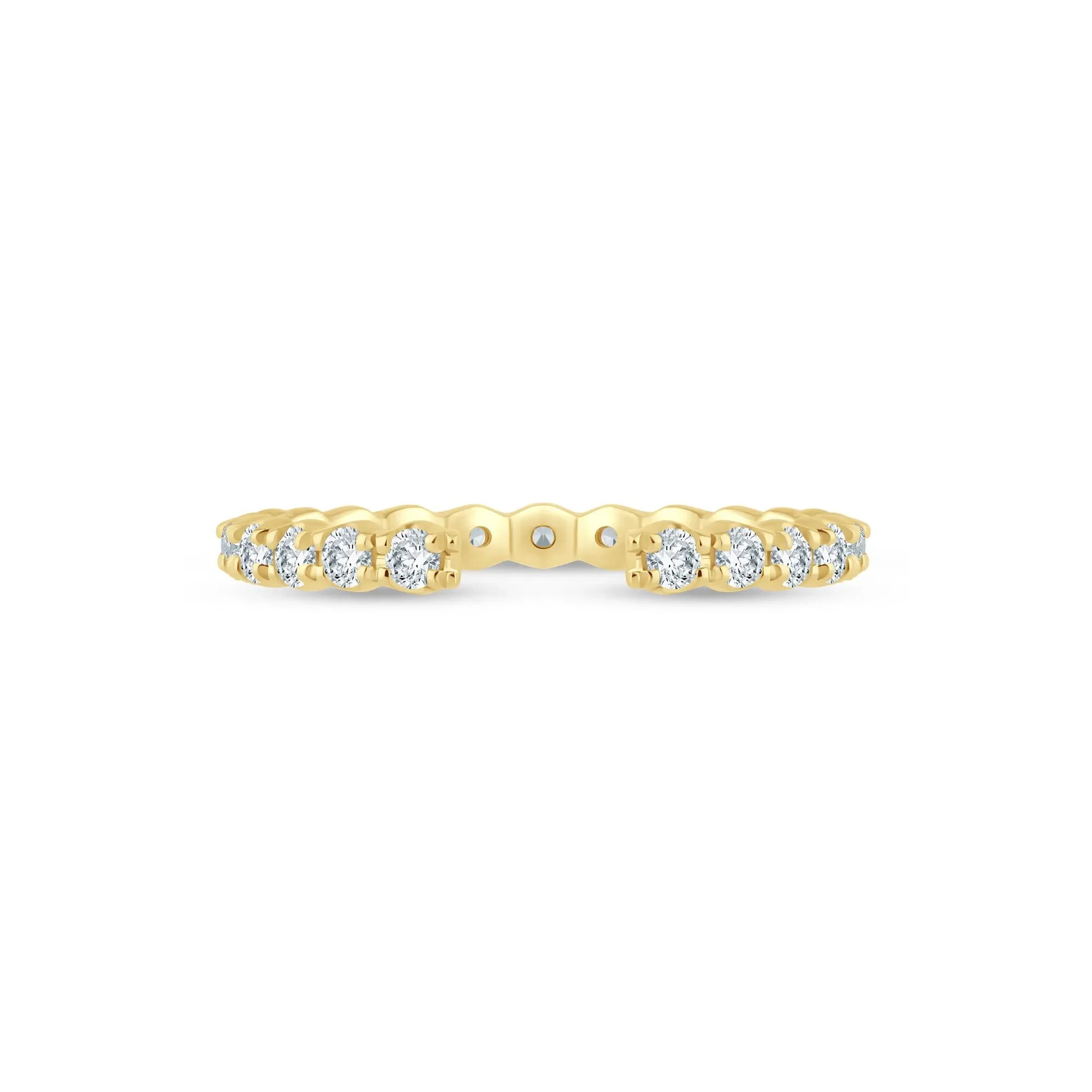 5/8 CT. Tw. Lab Grown Diamond Open Anniversary Band Ring 14K Yellow Gold Round Brilliant Cut Size 5 2mm