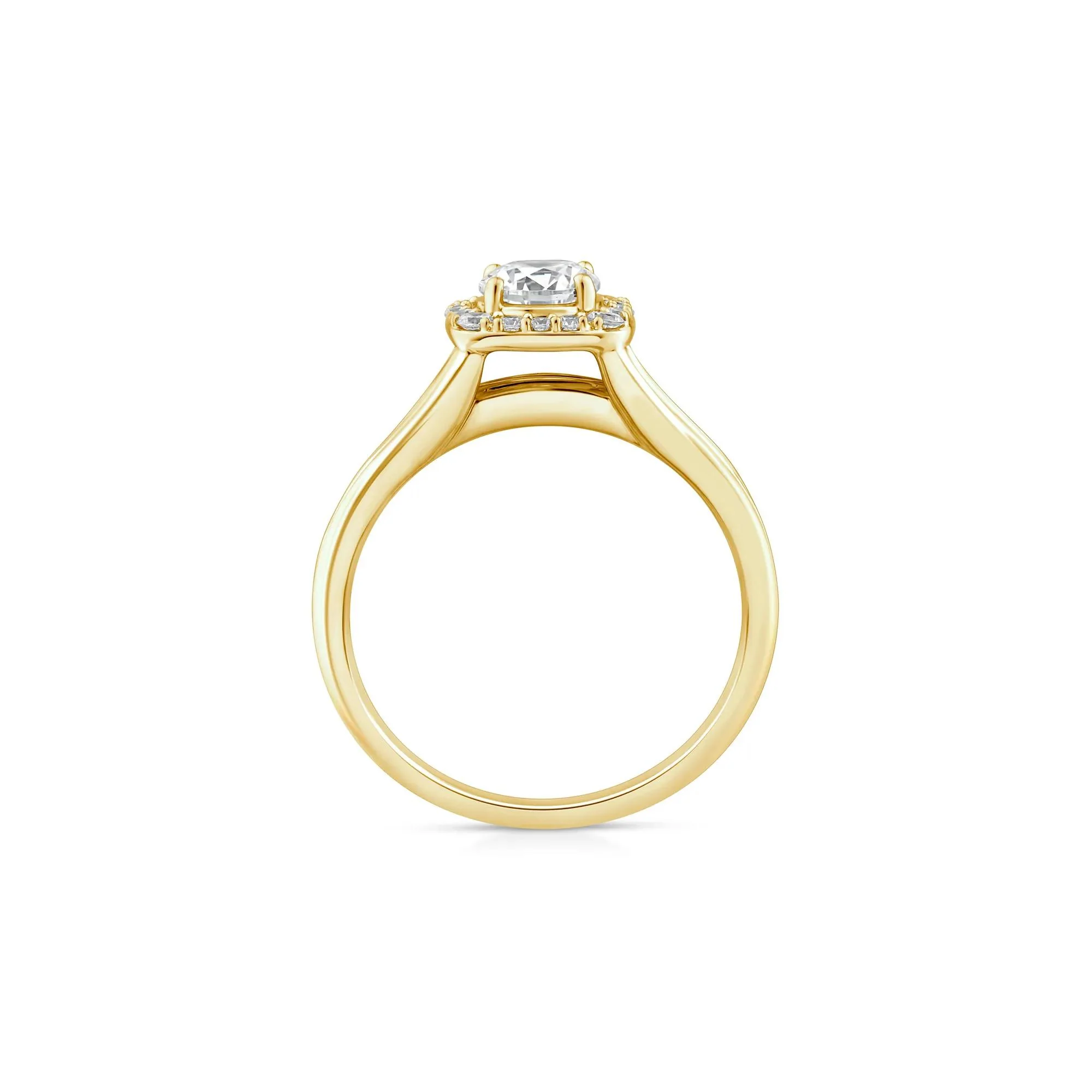 1/4 CT. Tw. Lab Grown Diamond Halo Engagement Ring 10K Yellow Gold Round Brilliant Cut Size 8 - Image 2