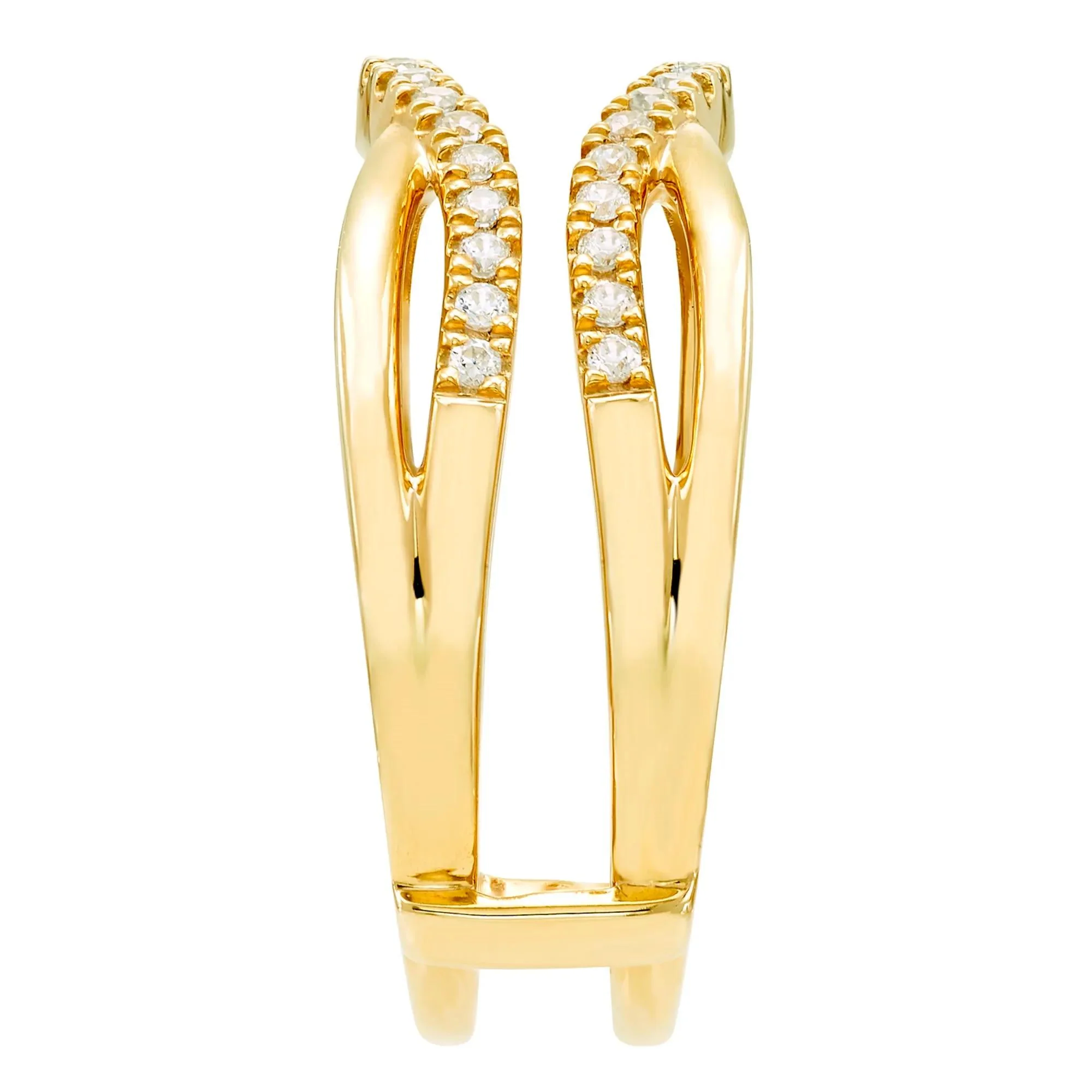 1/4 CT. Tw. Diamond Contoured Ring Insert 10K Yellow Gold Size 8.5 - Image 3