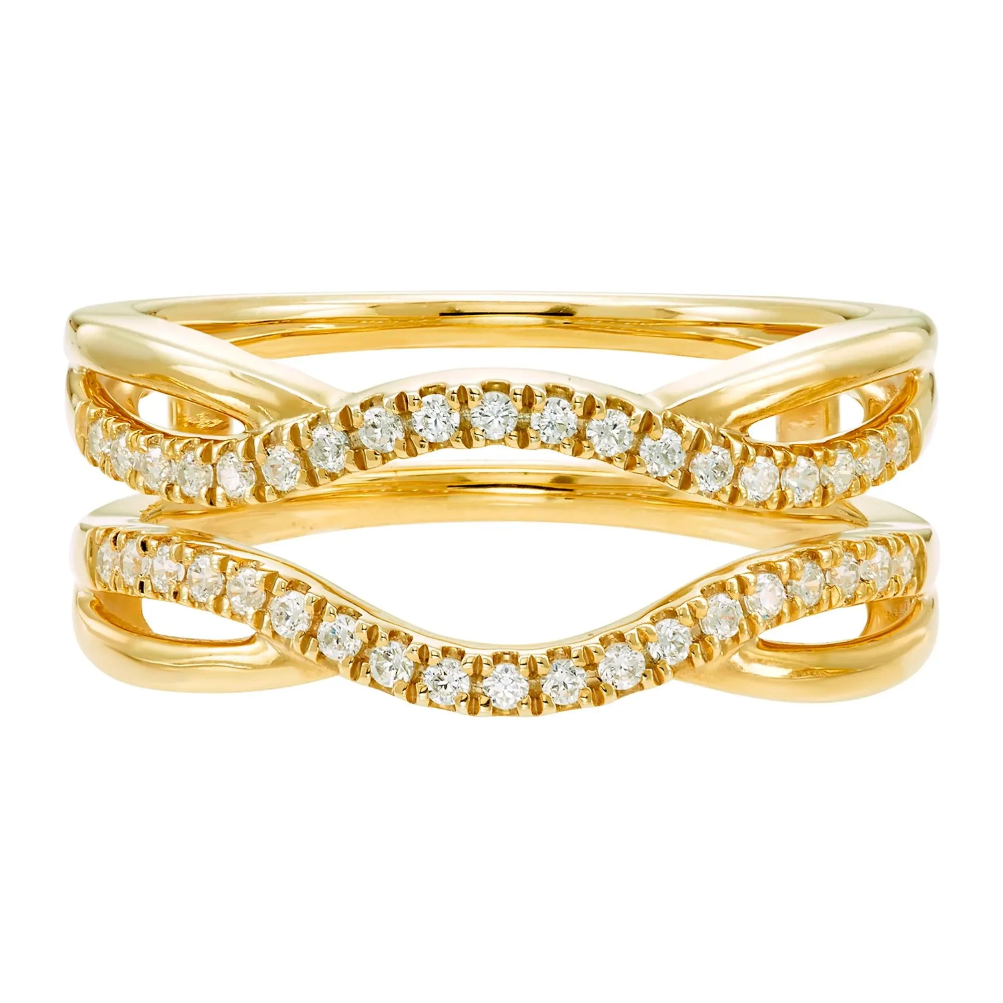 1/4 CT. Tw. Diamond Contoured Ring Insert 10K Yellow Gold Size 9