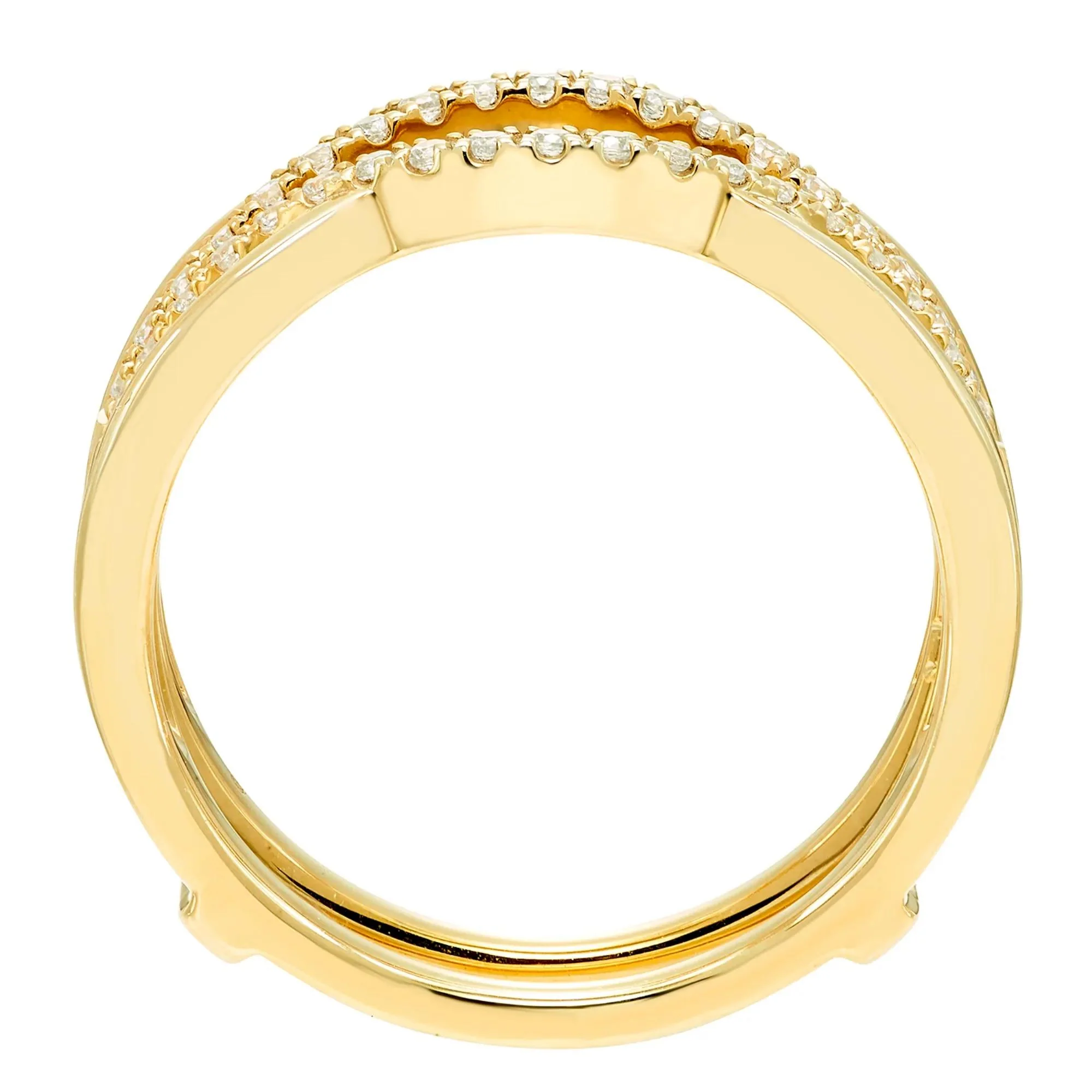 1/4 CT. Tw. Diamond Contoured Ring Insert 10K Yellow Gold Size 9 - Image 2