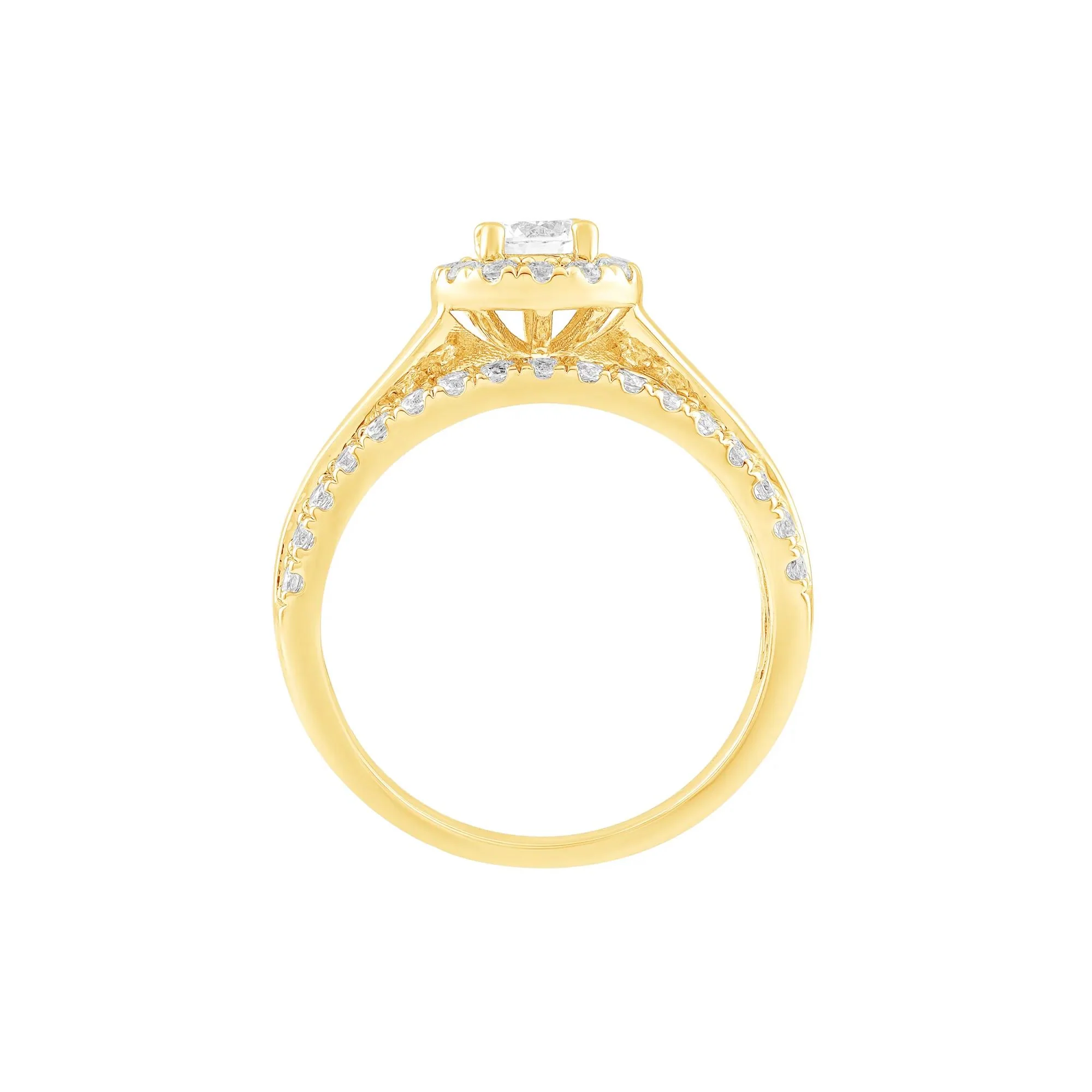 1 CT. Tw. Diamond Engagement Ring 14K Yellow Gold Size 8.5 - Image 2