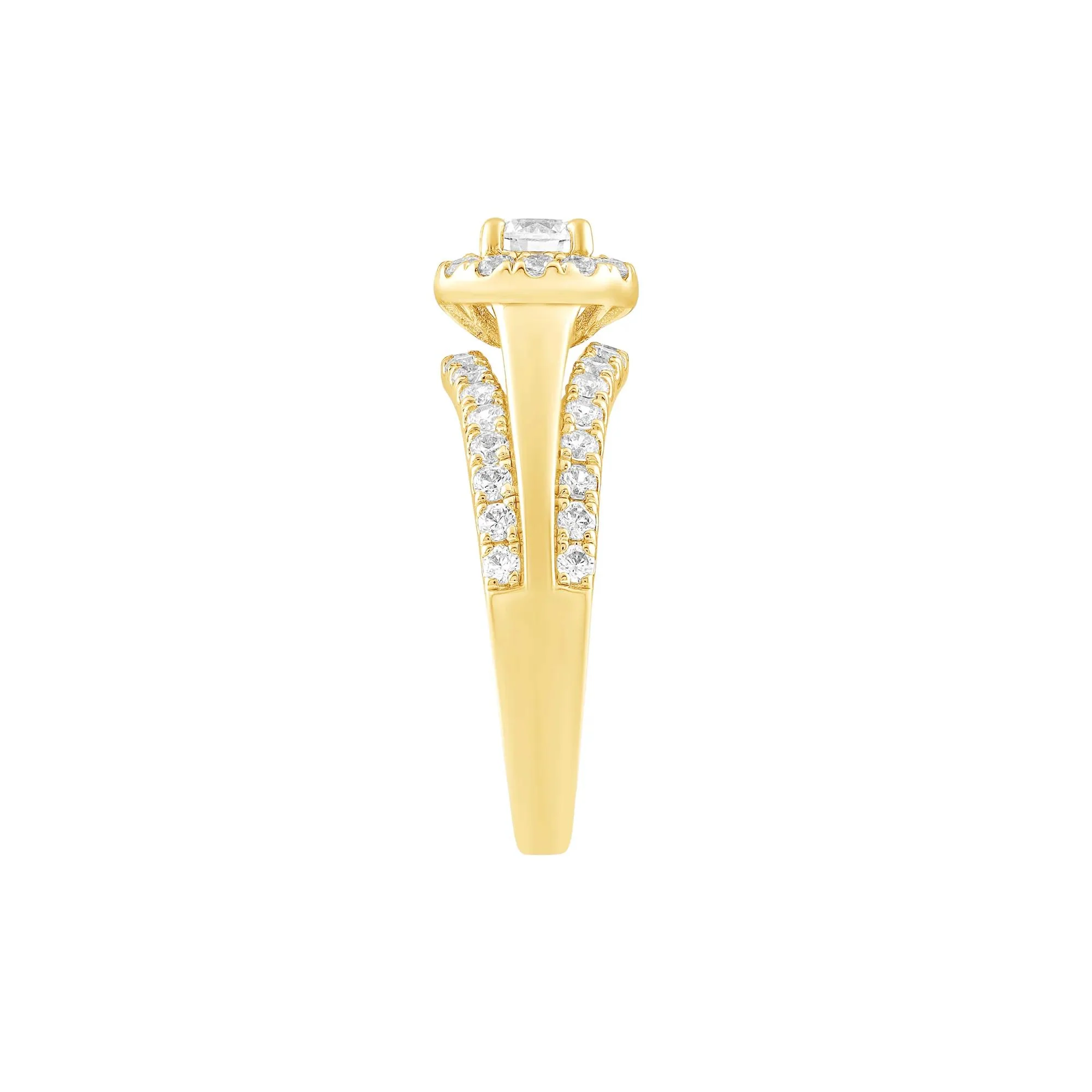 1 CT. Tw. Diamond Engagement Ring 14K Yellow Gold Size 8.5 - Image 3