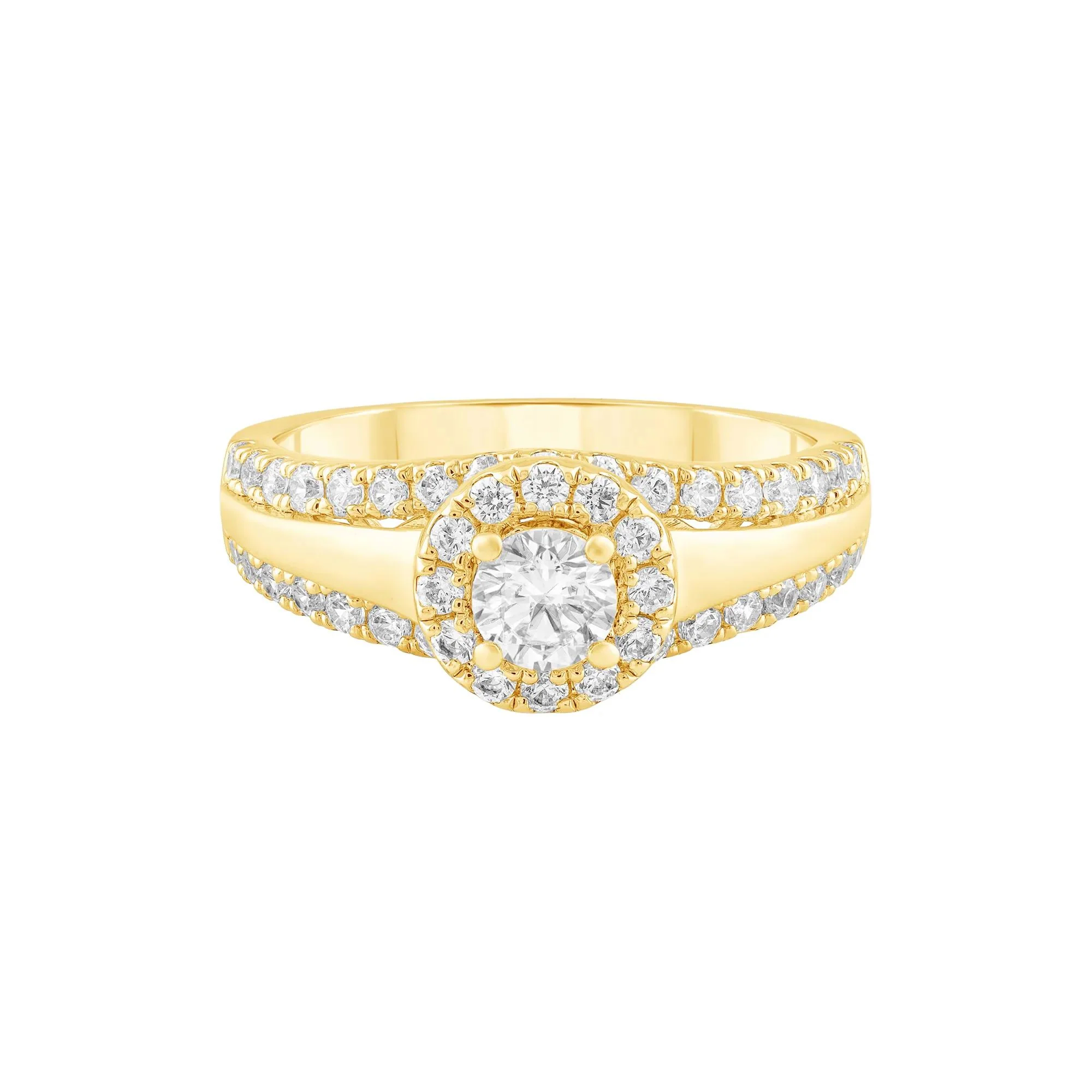 1 CT. Tw. Diamond Engagement Ring 14K Yellow Gold Size 9