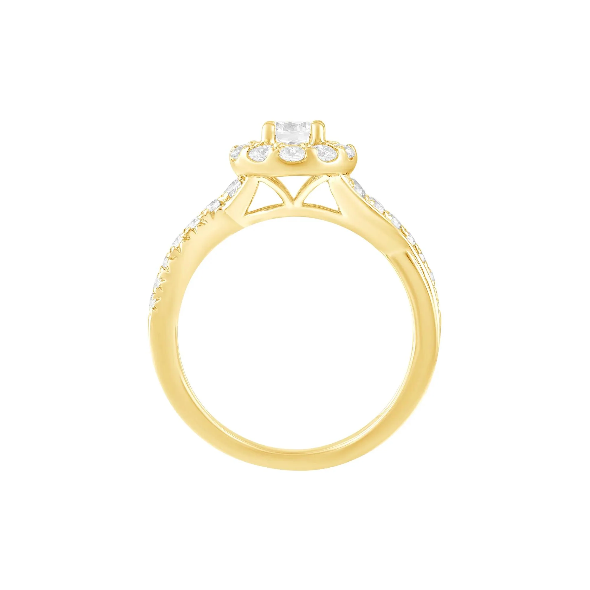 1 CT. Tw. Diamond Engagement Ring 14K Yellow Gold Size 8.5 - Image 2