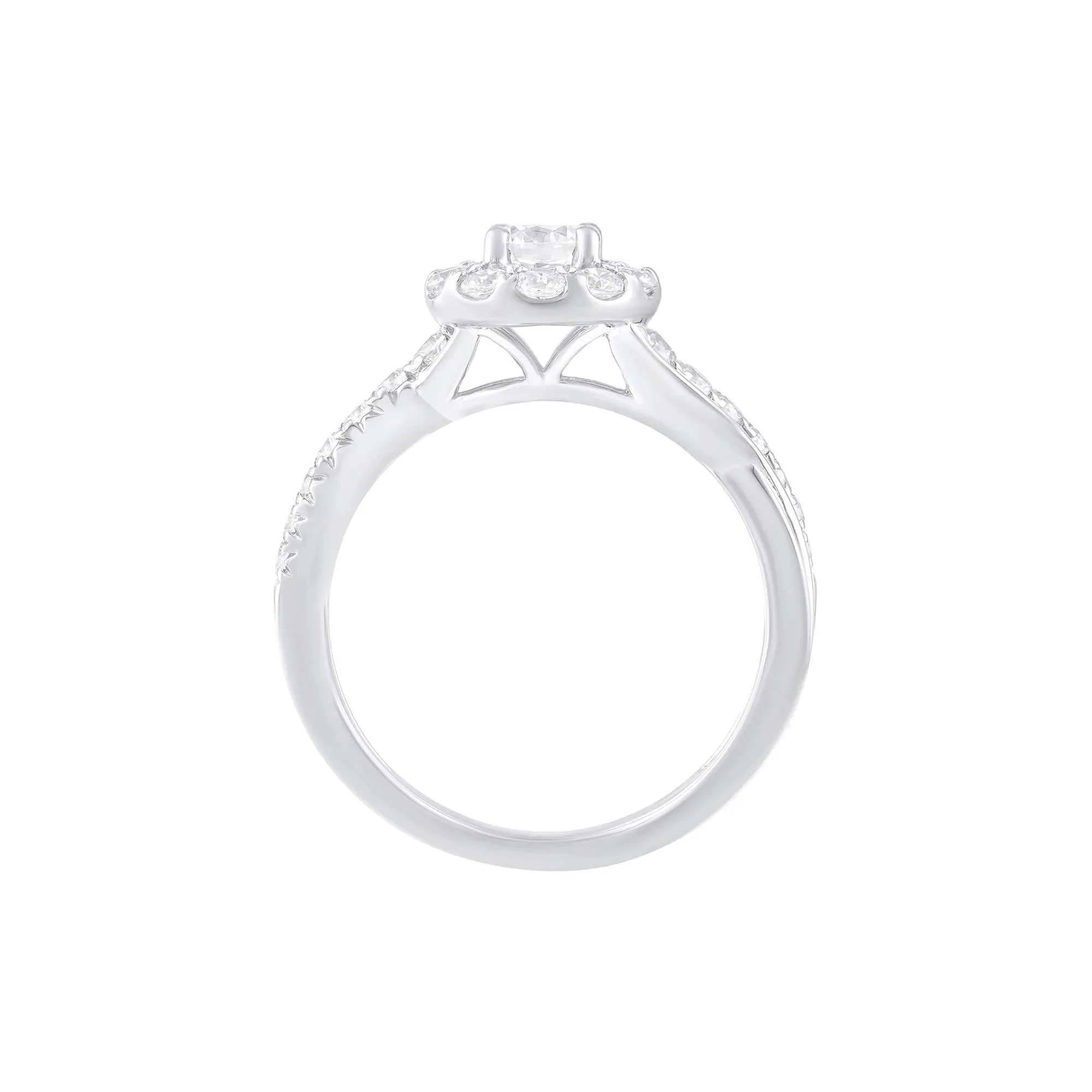 1 CT. Tw. Diamond Engagement Ring 14K White Gold Size 7 - Image 2