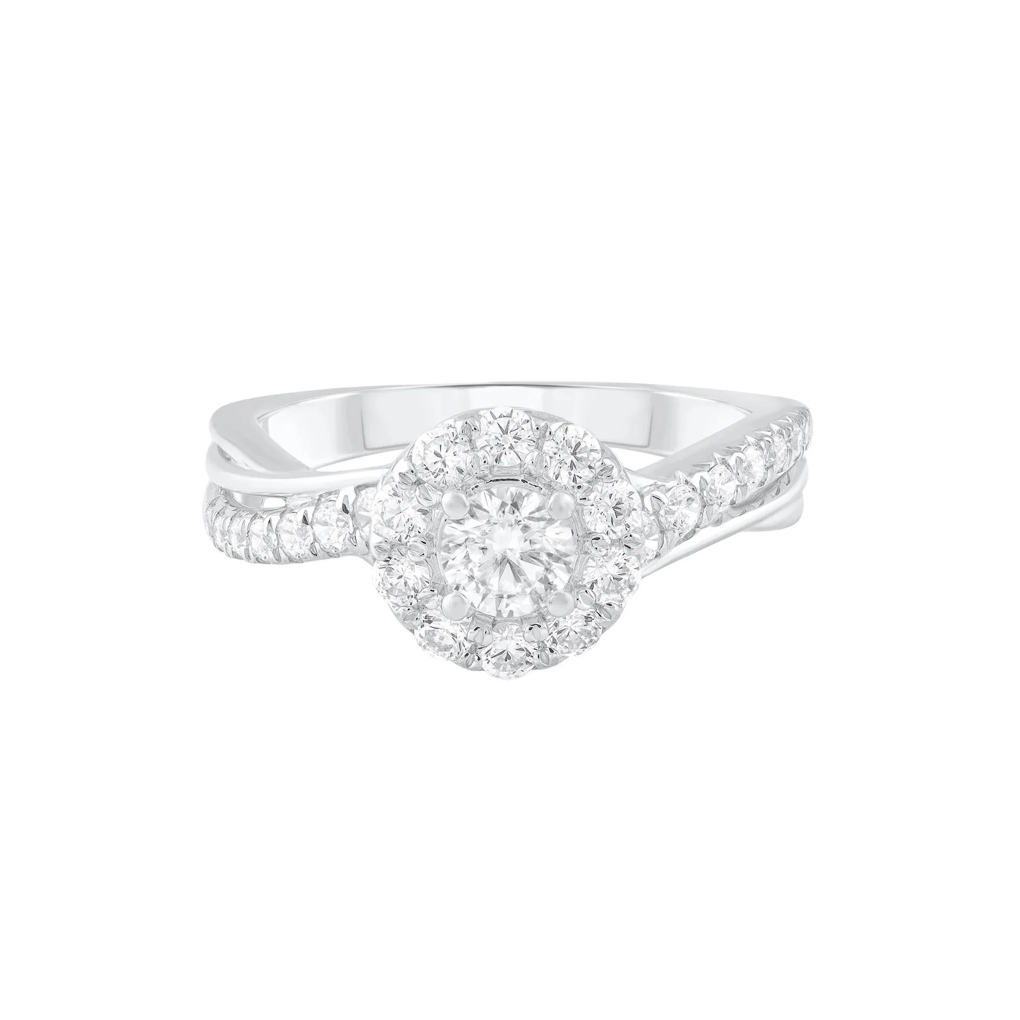 1 CT. Tw. Diamond Engagement Ring 14K White Gold Size 9