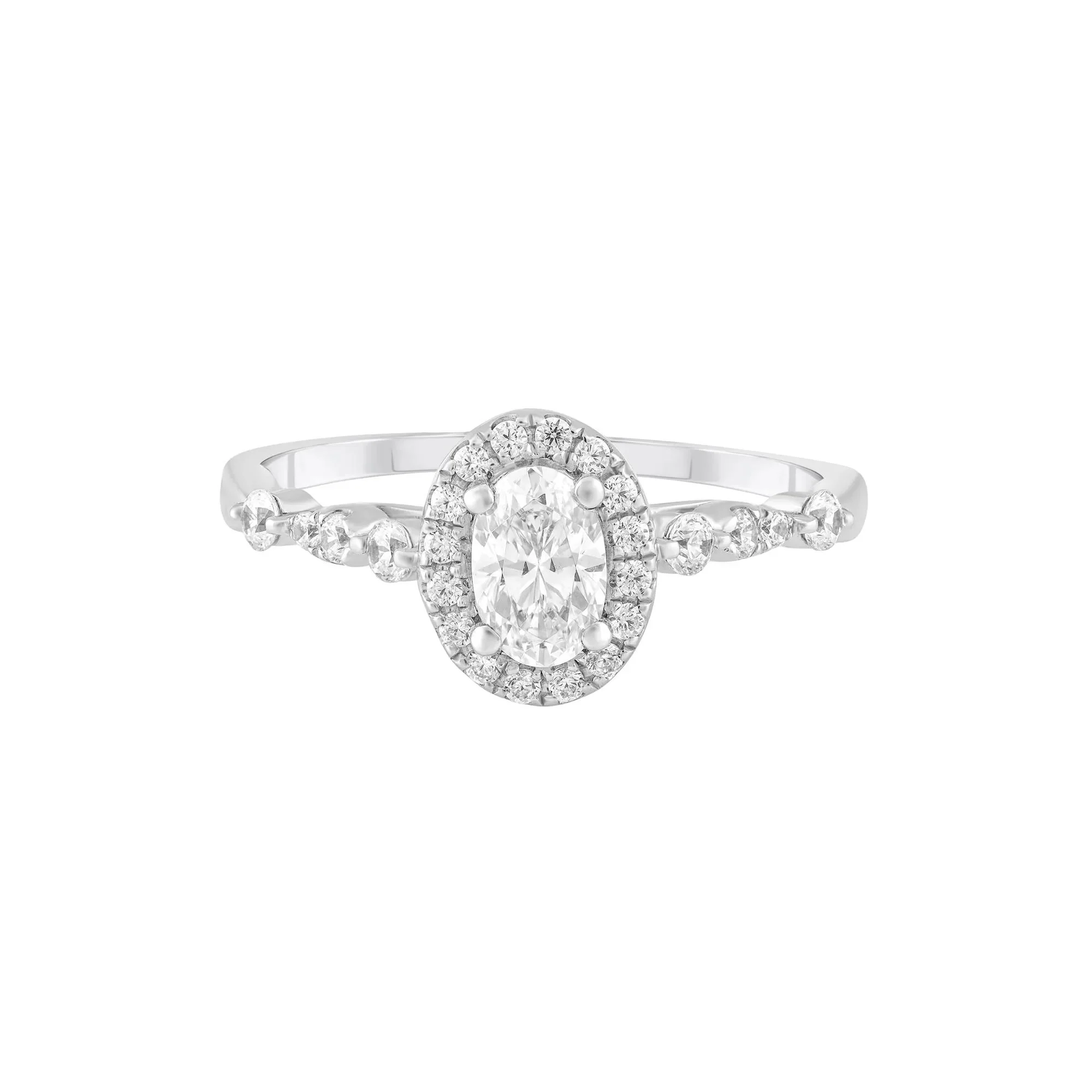 3/4 CT. Tw. Diamond Engagement Ring Platinum White Size 7