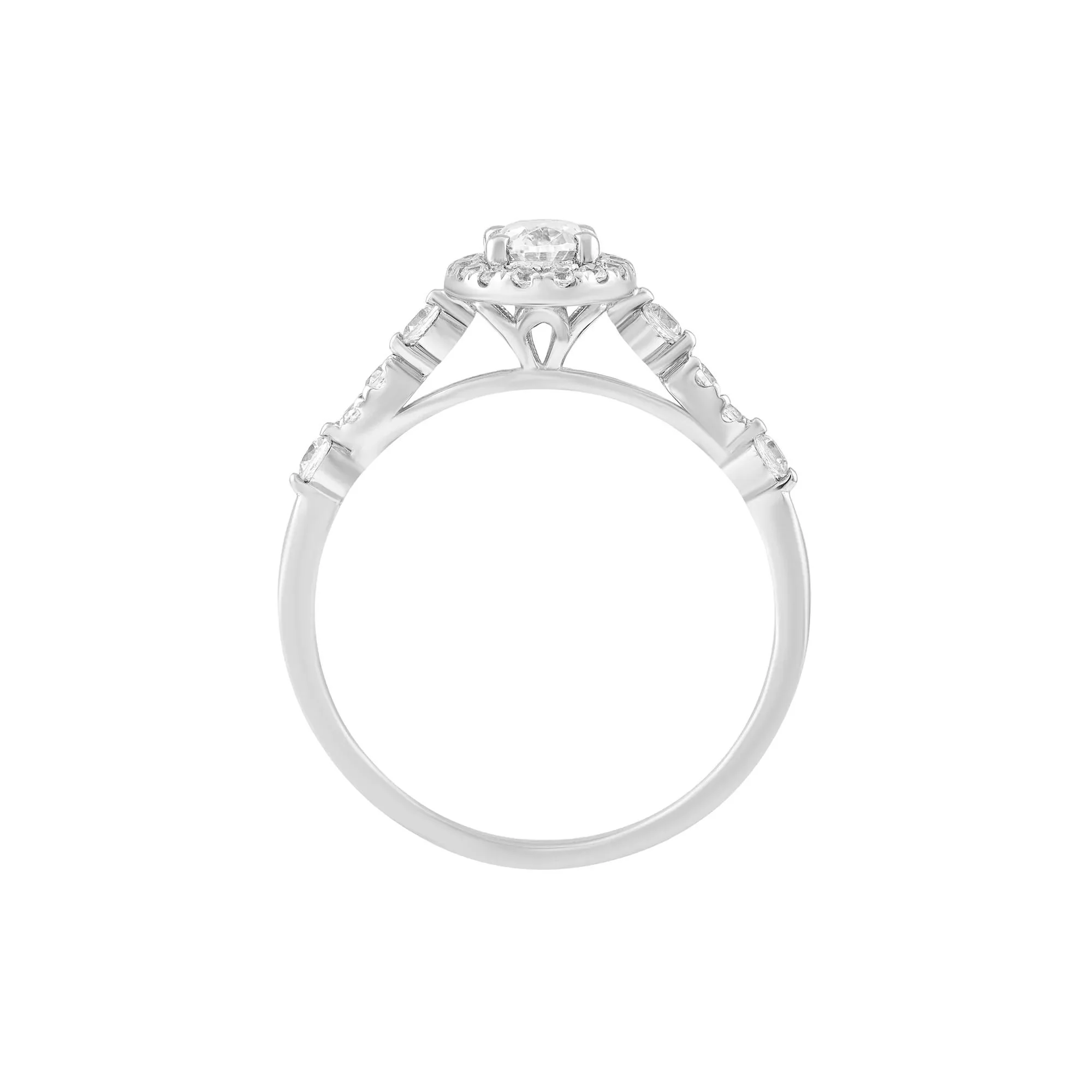 3/4 CT. Tw. Diamond Engagement Ring Platinum White Size 8.5 - Image 2