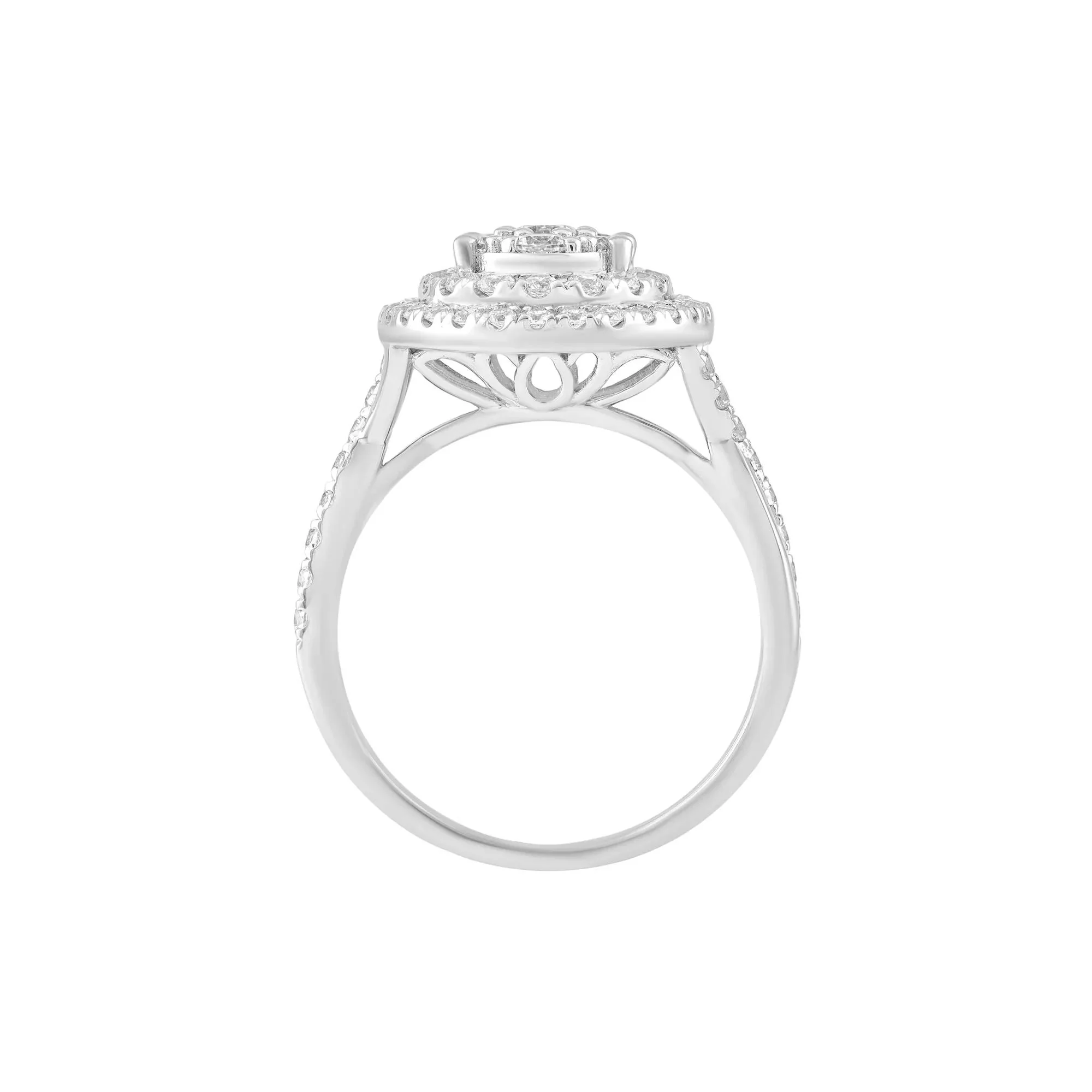 1 CT. Tw. Diamond Engagement Ring 10K White Gold Size 10 - Image 2
