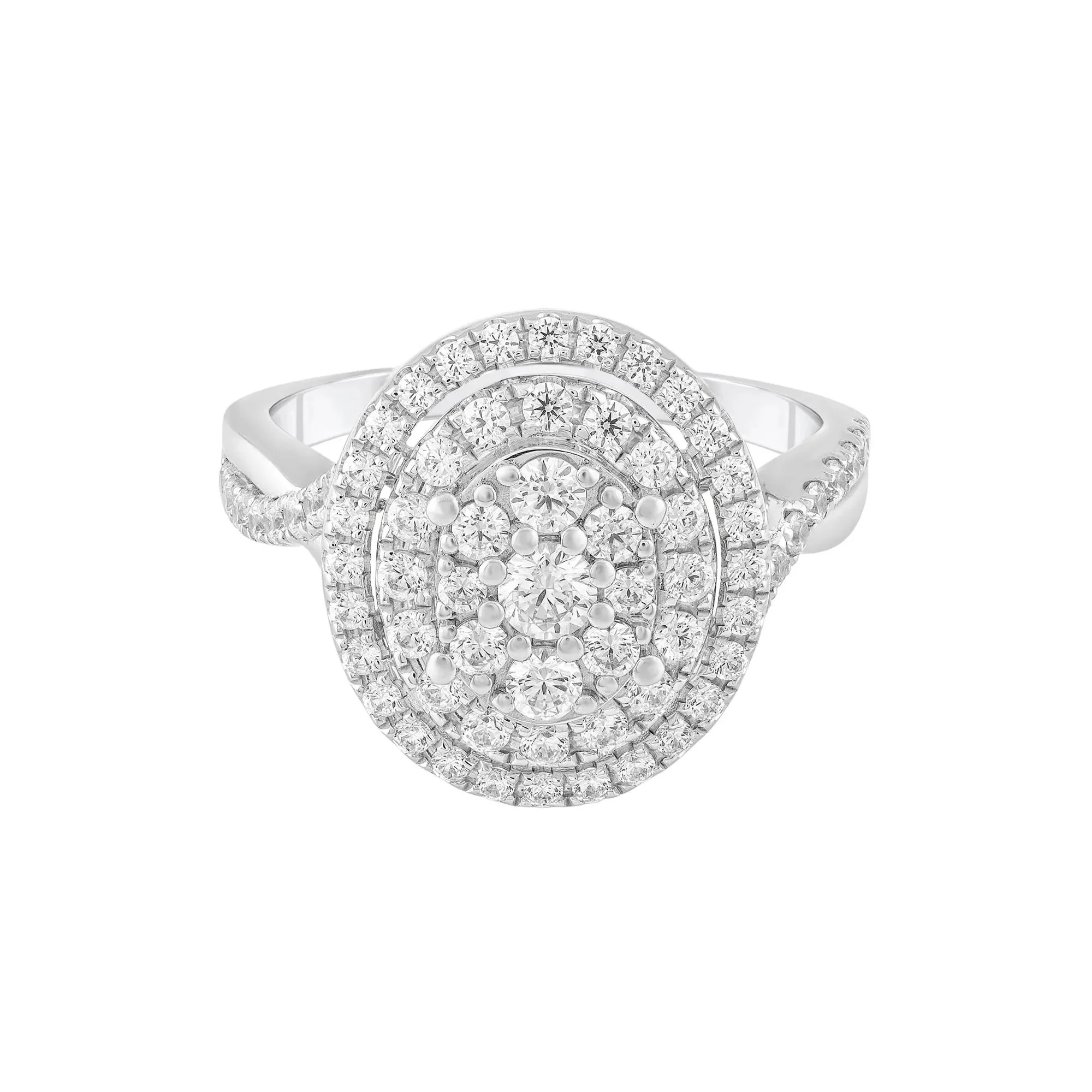 1 CT. Tw. Diamond Engagement Ring 10K White Gold Size 5.5