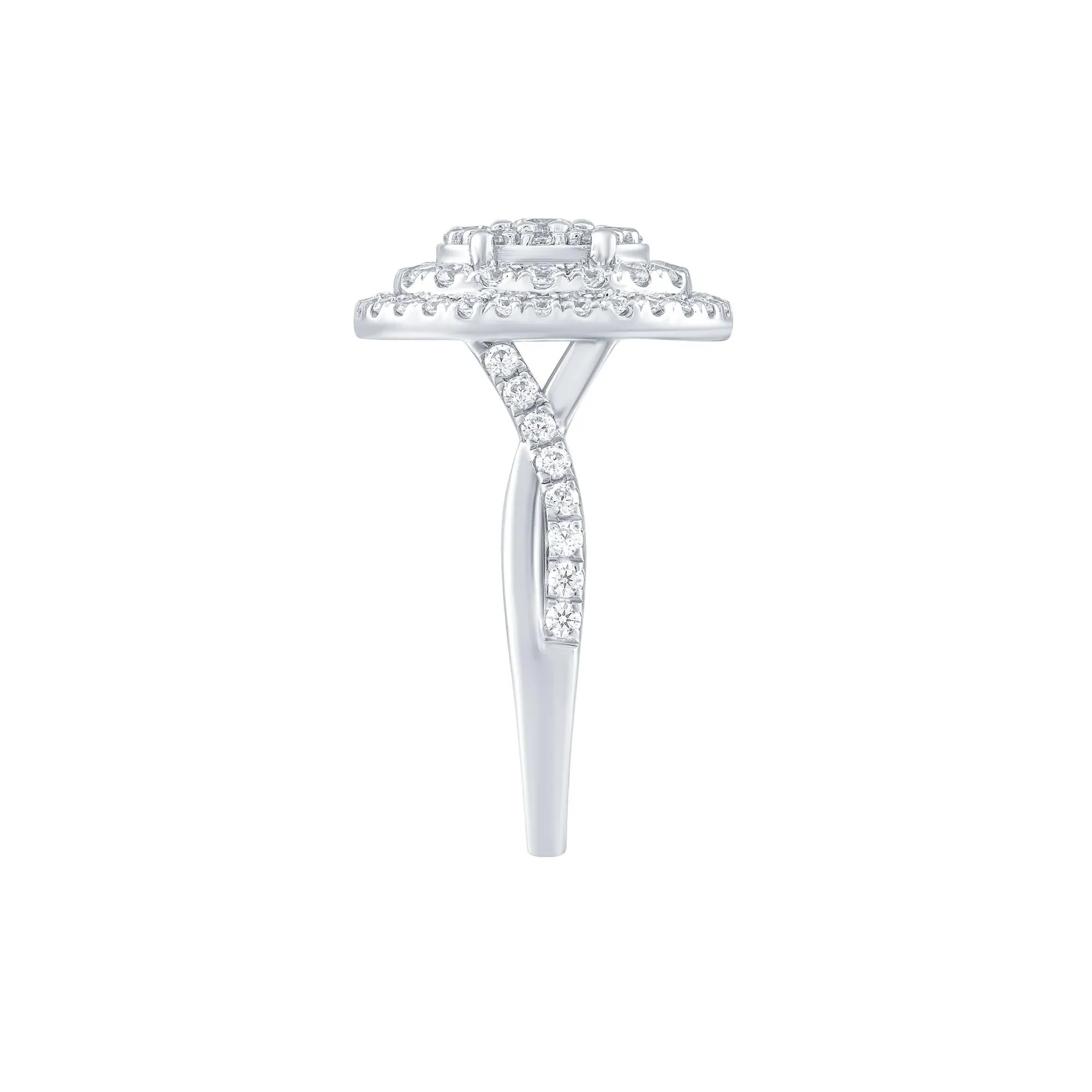 1 CT. Tw. Diamond Engagement Ring 10K White Gold Size 9 - Image 3