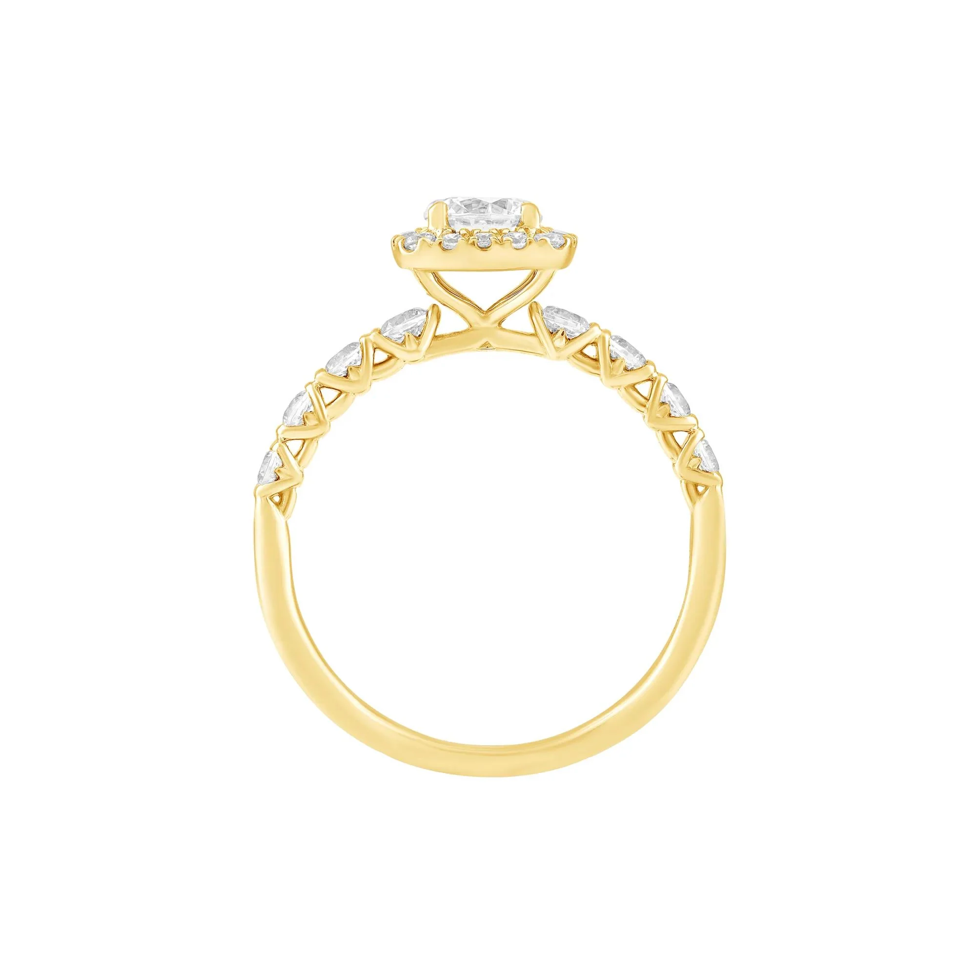 1 CT. Tw. Diamond Engagement Ring 14K Yellow Gold Size 6.5 - Image 3