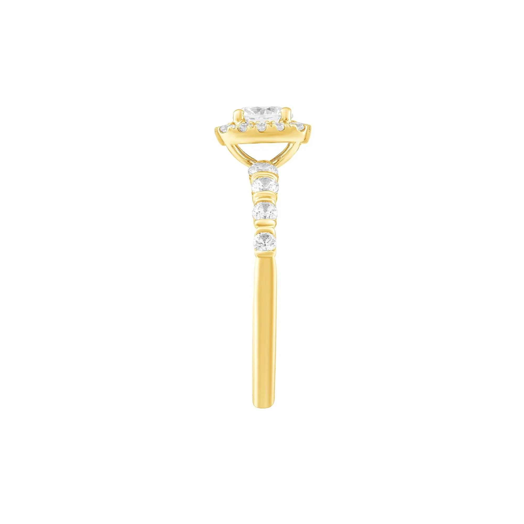 1 CT. Tw. Diamond Engagement Ring 14K Yellow Gold Size 7 - Image 2