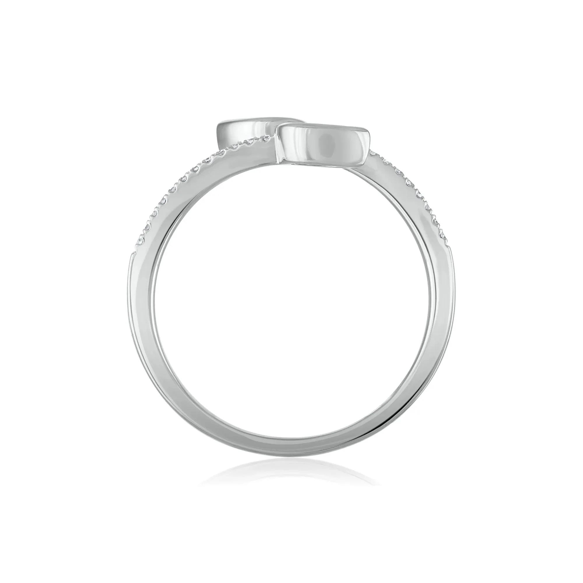 1/10 CT. Tw. Diamond and Blue Sapphire Wrap Ring 10K White Gold Size 8.5 1.5mm - Image 2