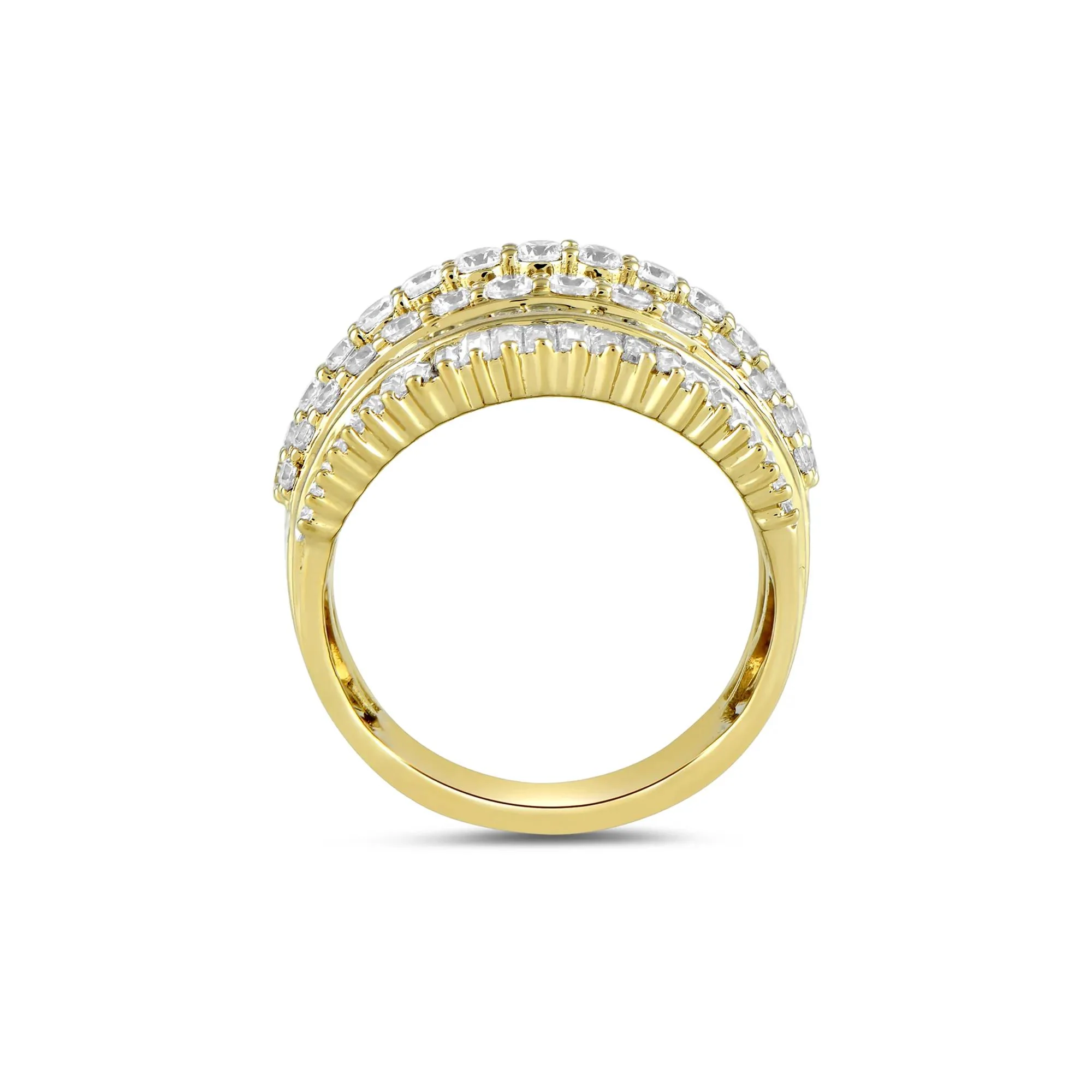2 7/8 CT. Tw. Lab Grown Diamond Wedding Band Ring 10K Yellow Gold Size 6.5 - Image 2