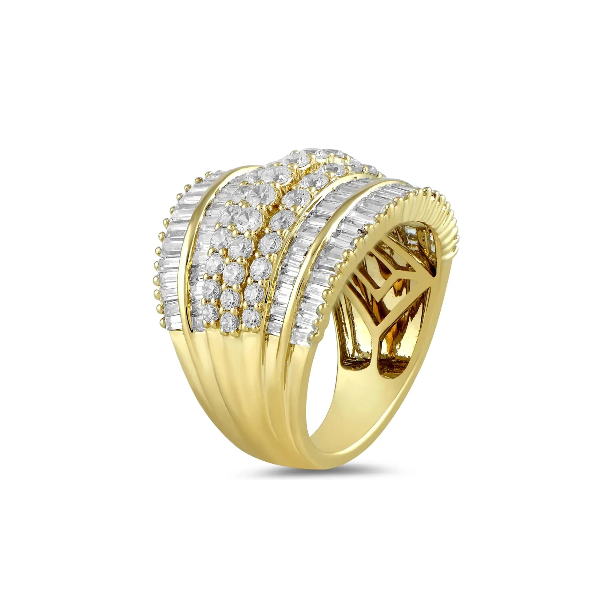 2 7/8 CT. Tw. Lab Grown Diamond Wedding Band Ring 10K Yellow Gold Size 6.5 - Image 3
