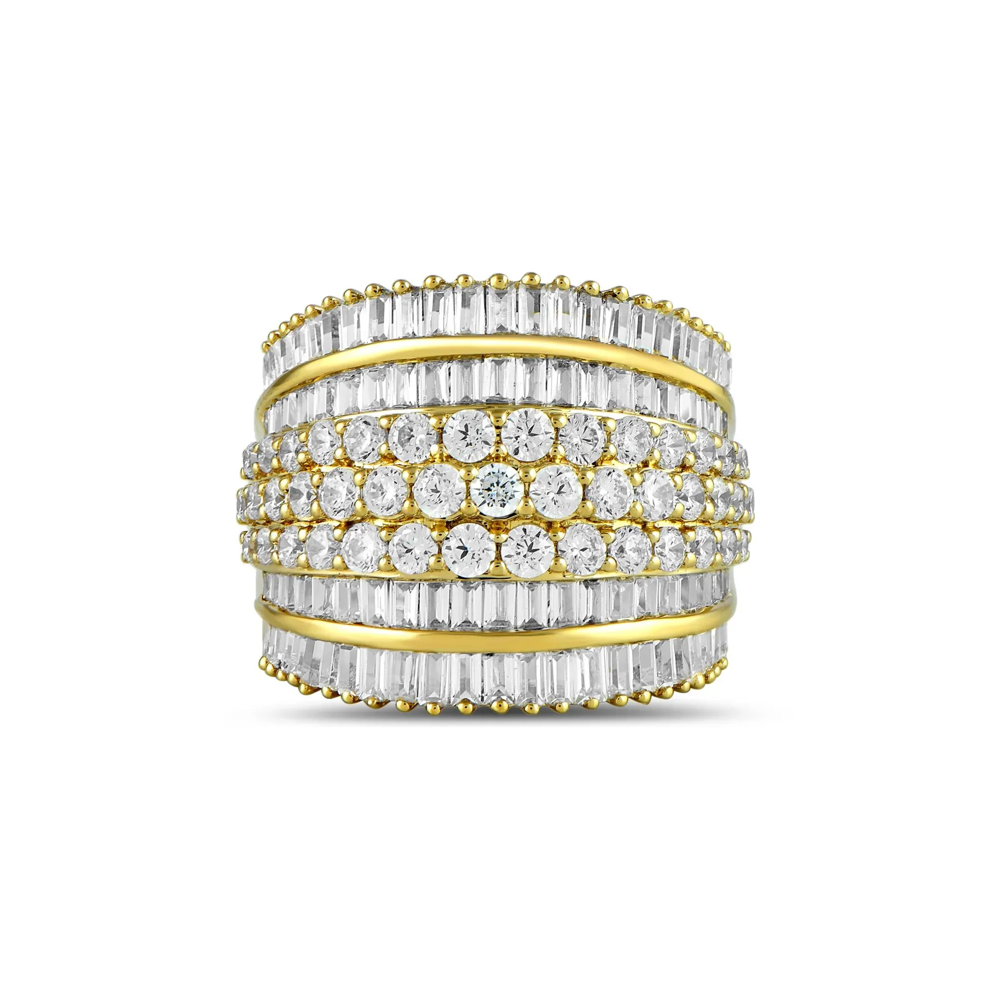 2 7/8 CT. Tw. Lab Grown Diamond Wedding Band Ring 10K Yellow Gold Size 7.5
