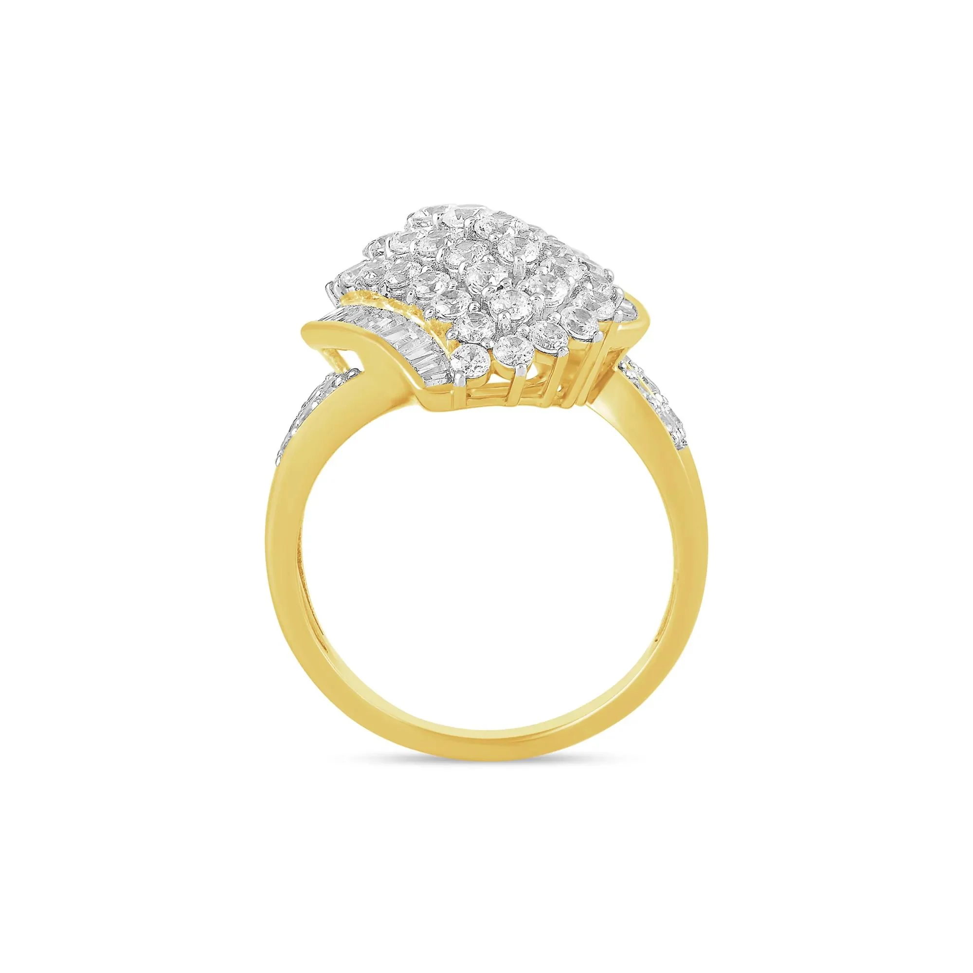 2 CT. Tw. Lab Grown Diamond Ring 10K Yellow Gold Size 6 - Image 2