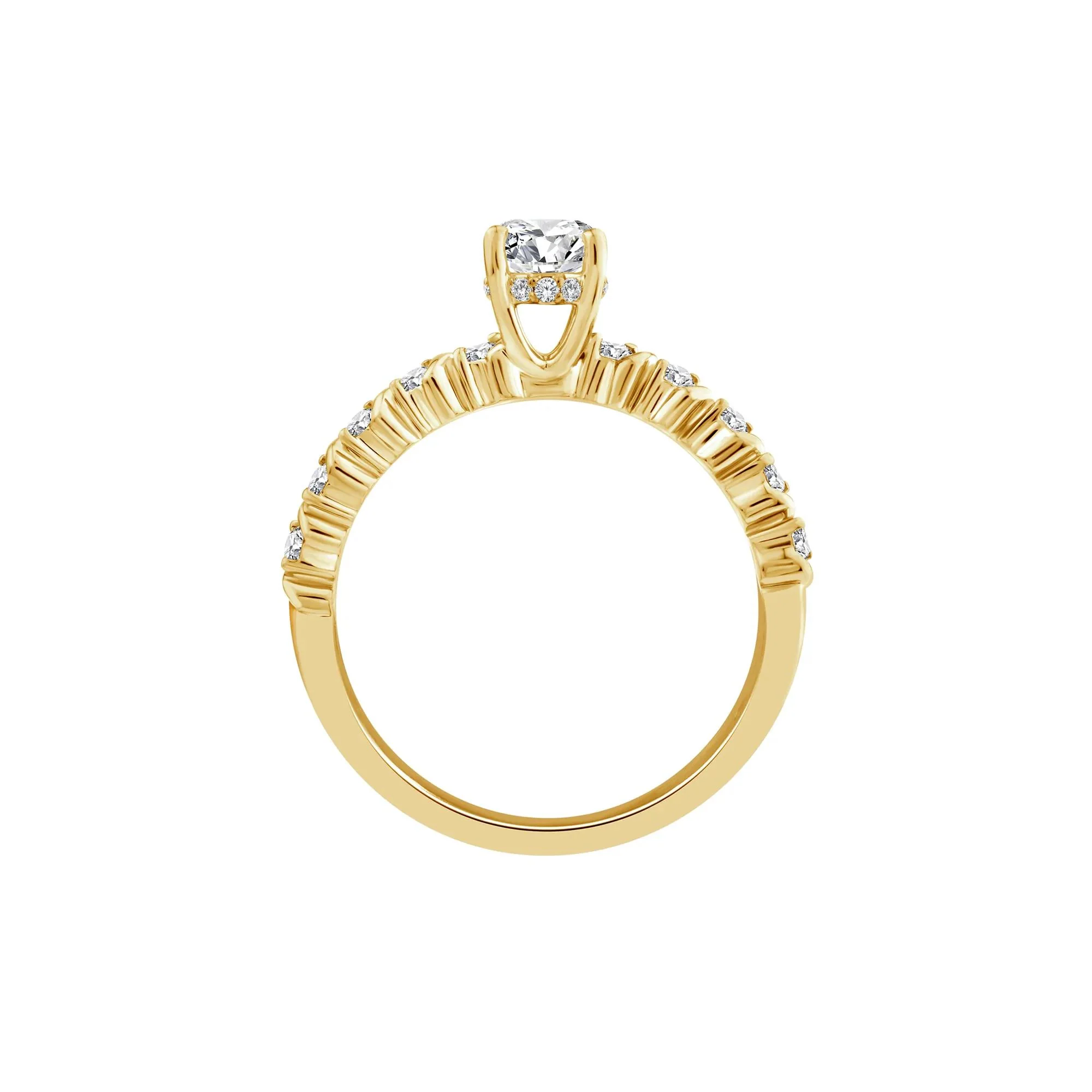 1 CT. Tw. Lab Grown Oval Diamond Engagement Ring 10K Yellow Gold Size 8.5 - Image 2