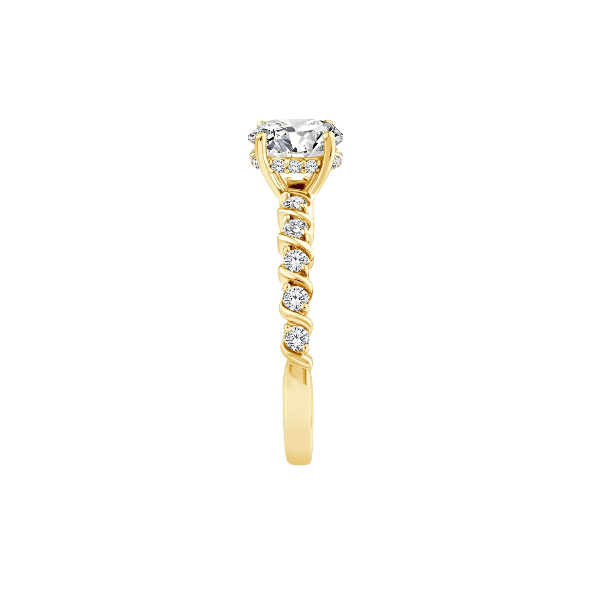 1 CT. Tw. Lab Grown Oval Diamond Engagement Ring 10K Yellow Gold Size 9 - Image 3