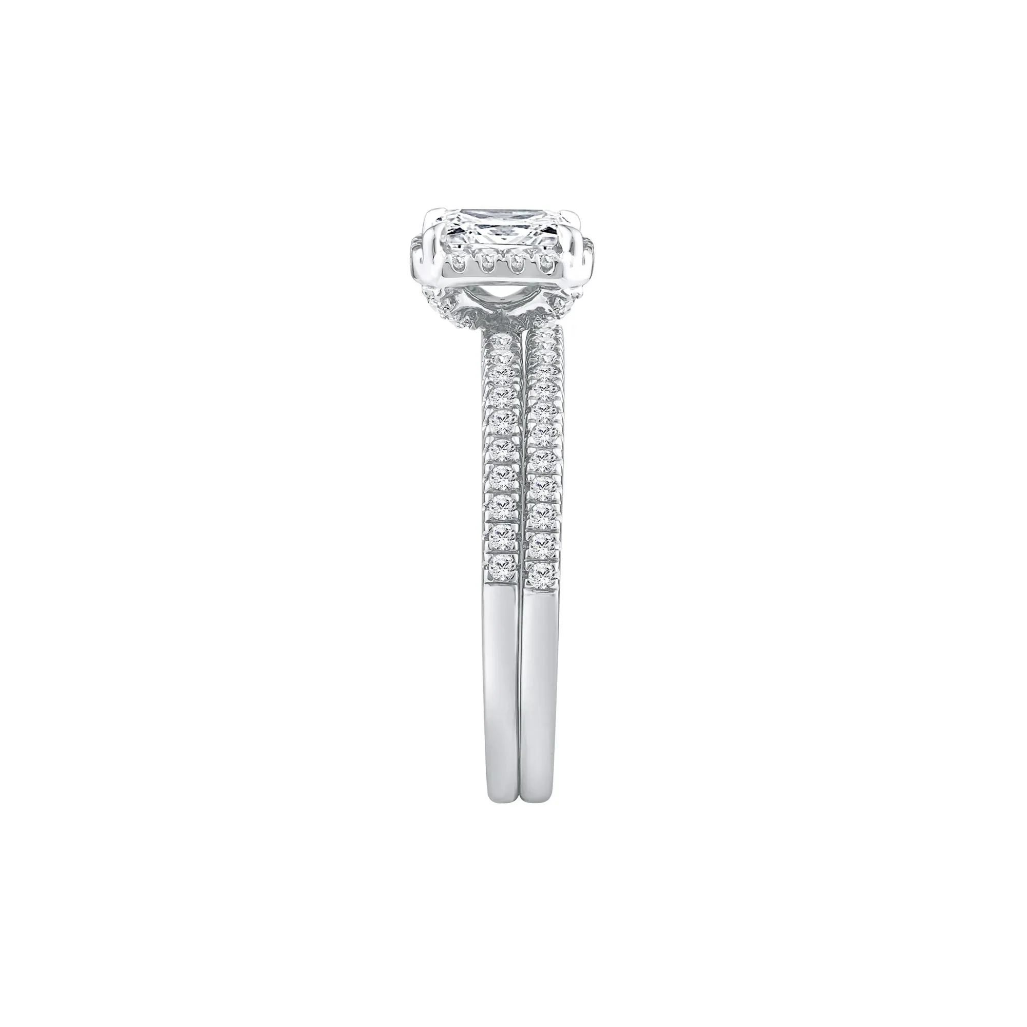 1 CT. Tw. Lab Grown Diamond Engagement Set 10K White Gold Ring Size 7.5 - Image 3