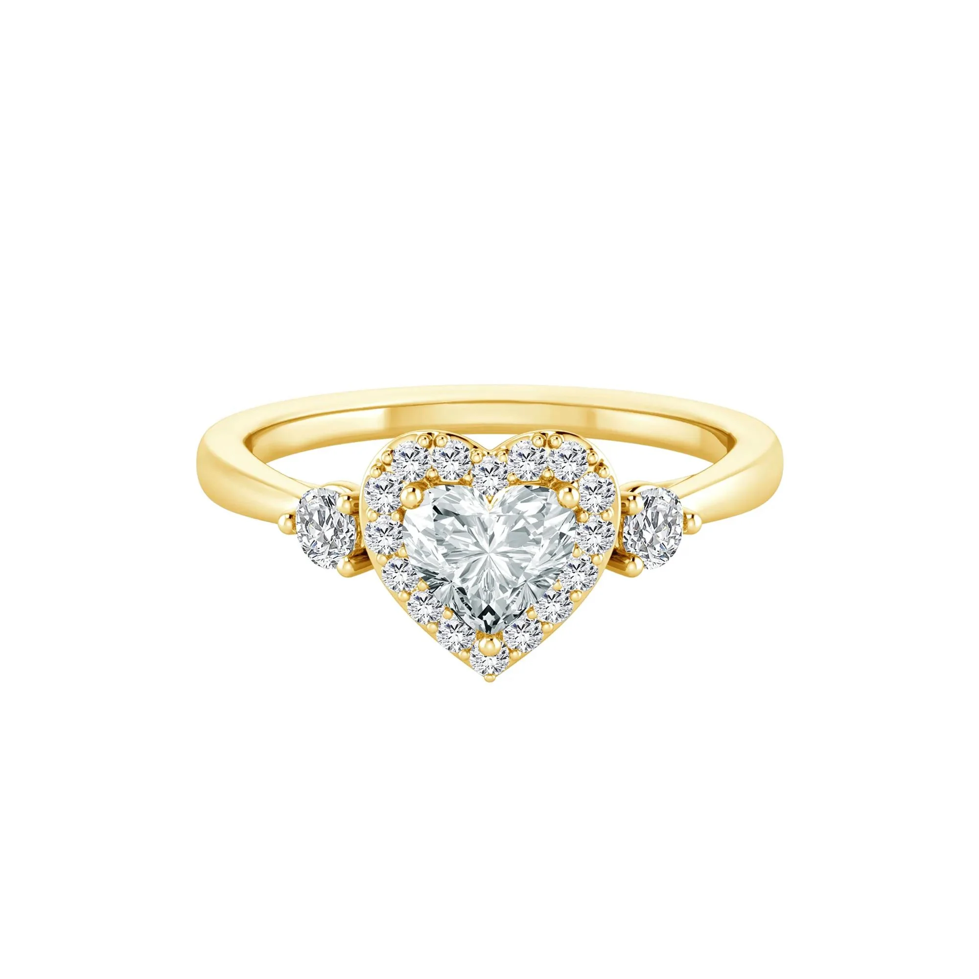 1/2 CT. Tw. Lab Grown Diamond Heart Promise Ring 10K Yellow Gold Size 5.5