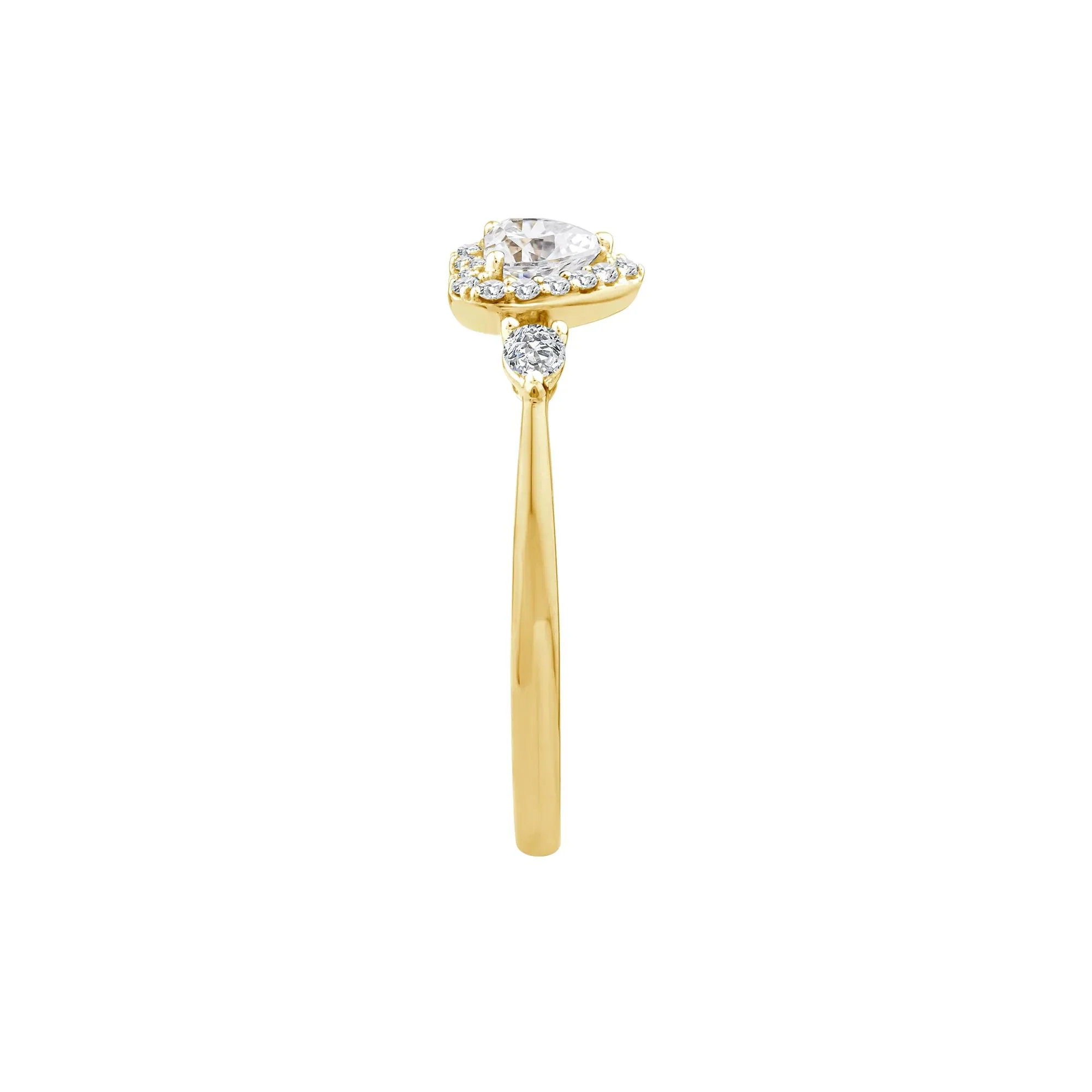 1/2 CT. Tw. Lab Grown Diamond Heart Promise Ring 10K Yellow Gold Size 6 - Image 3