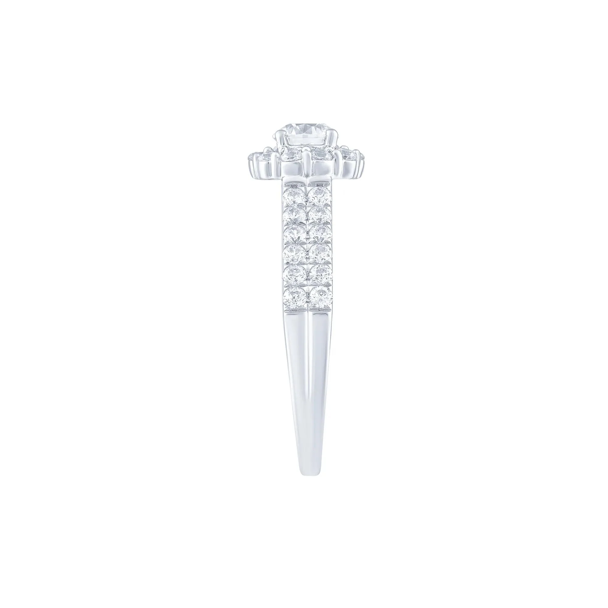 1 CT. Tw. Diamond Engagement Ring 14K White Gold Size 6 - Image 3