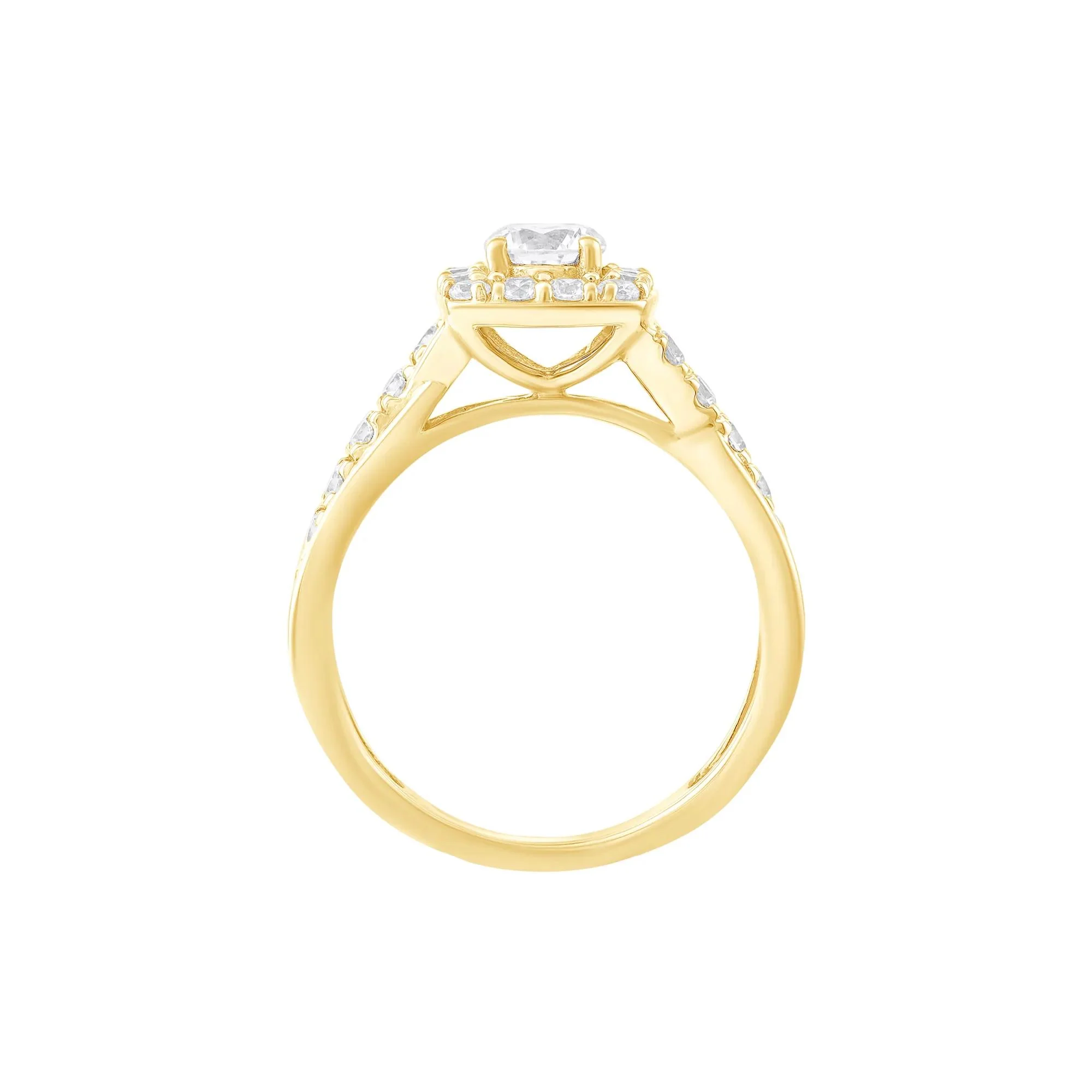 3/8 CT. Tw. Diamond Engagement Ring 14K Yellow Gold Size 8.5 - Image 2
