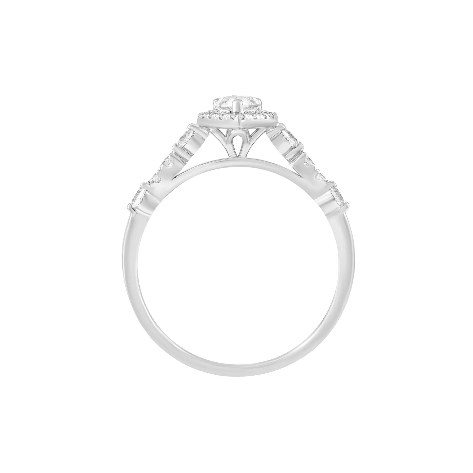 3/4 CT. Tw. Diamond Engagement Ring Platinum White Size 6 - Image 2