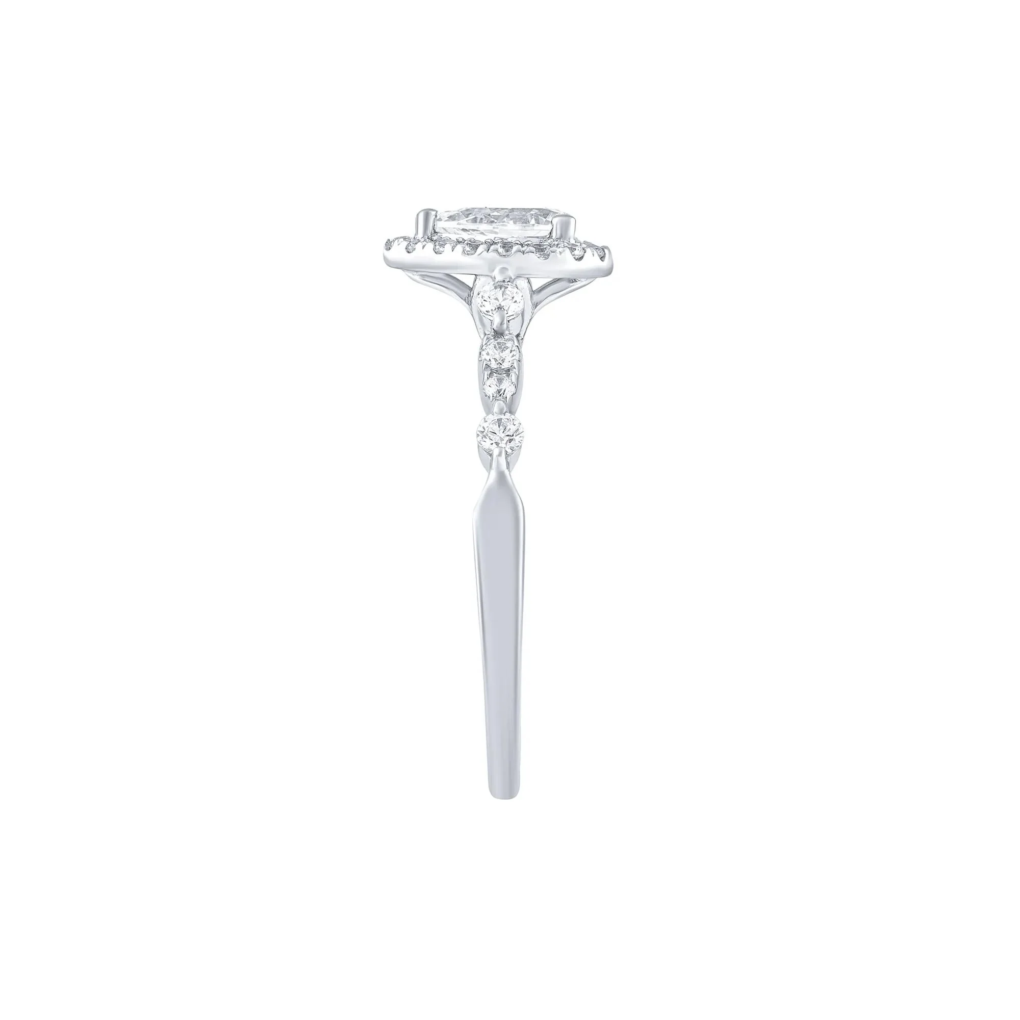 3/4 CT. Tw. Diamond Engagement Ring Platinum White Size 6 - Image 3