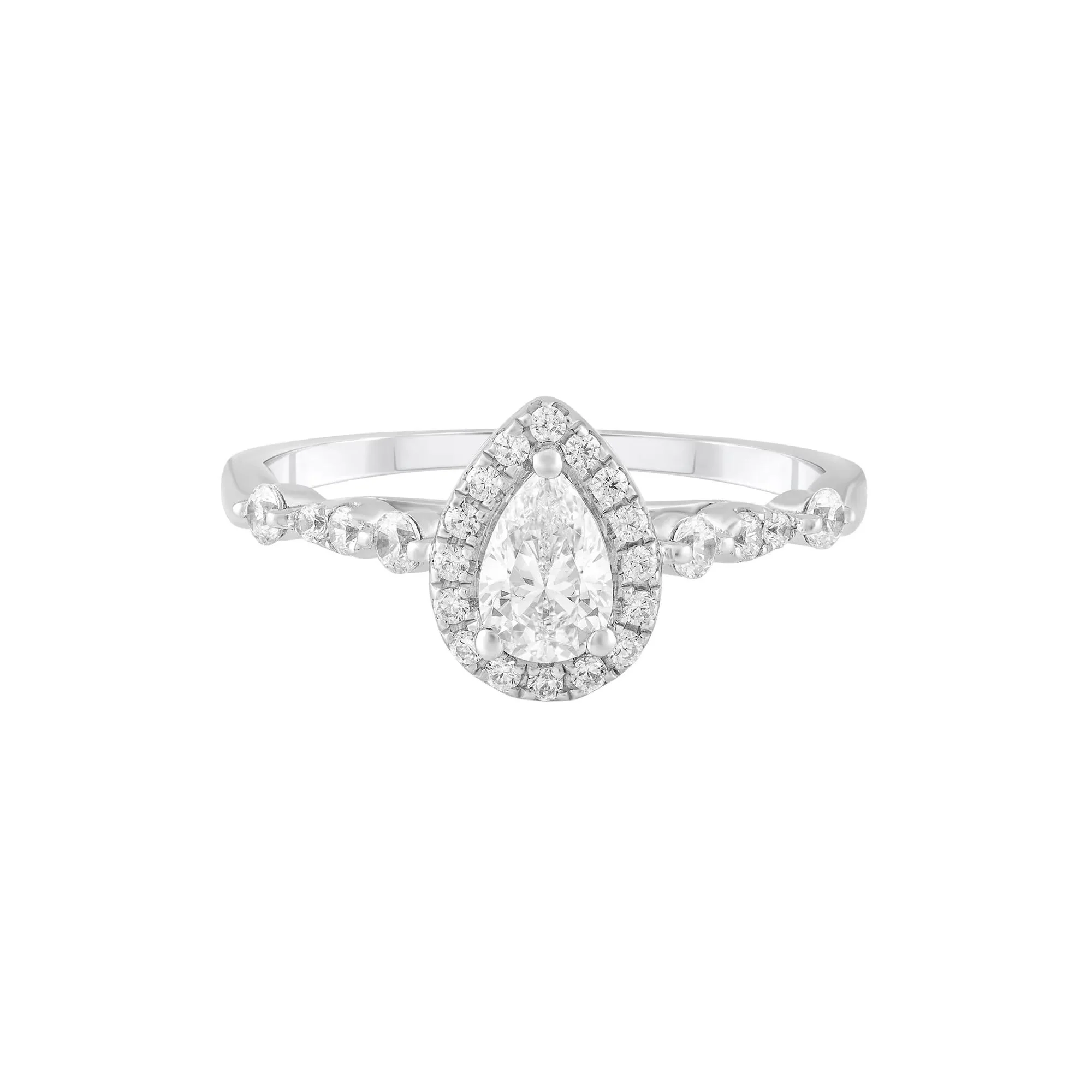 3/4 CT. Tw. Diamond Engagement Ring Platinum White Size 7