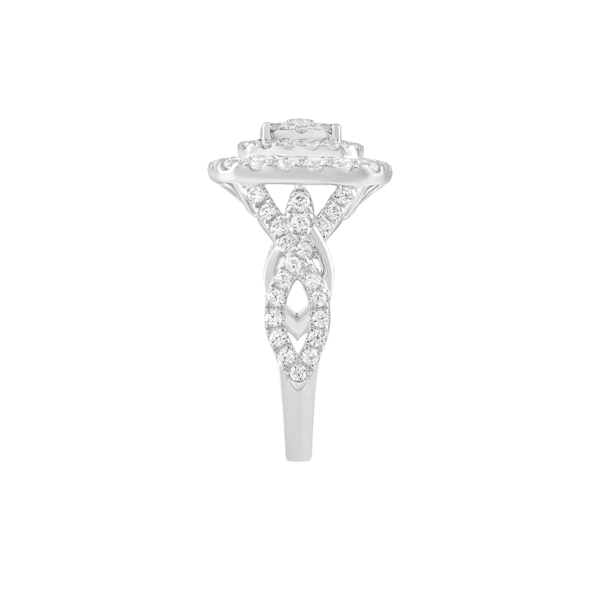 1/2 CT. Tw. Diamond Engagement Ring 10K White Gold Size 9 - Image 3
