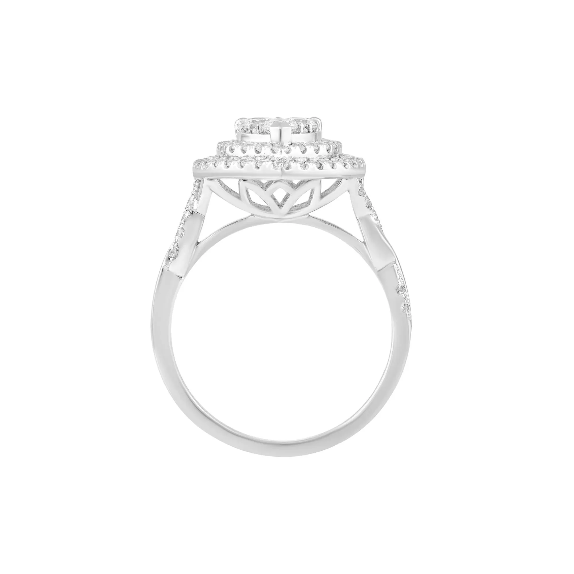1 CT. Tw. Composite Diamond Engagement Ring 10K White Gold Size 10 - Image 2