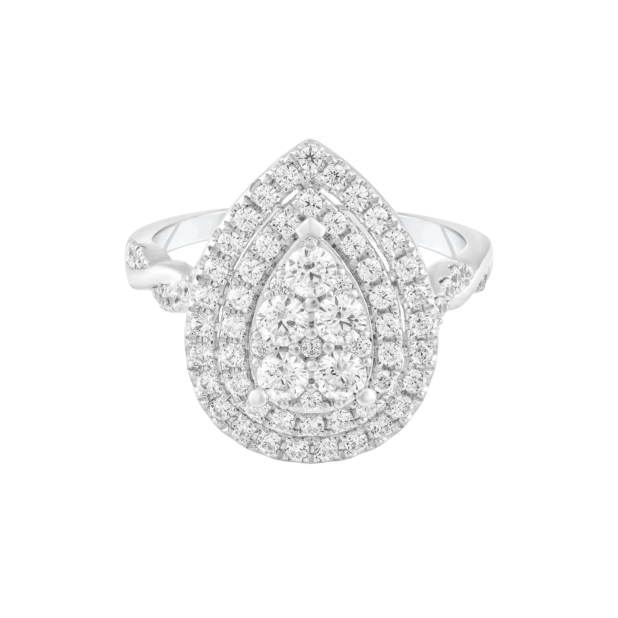 1 CT. Tw. Composite Diamond Engagement Ring 10K White Gold Size 9