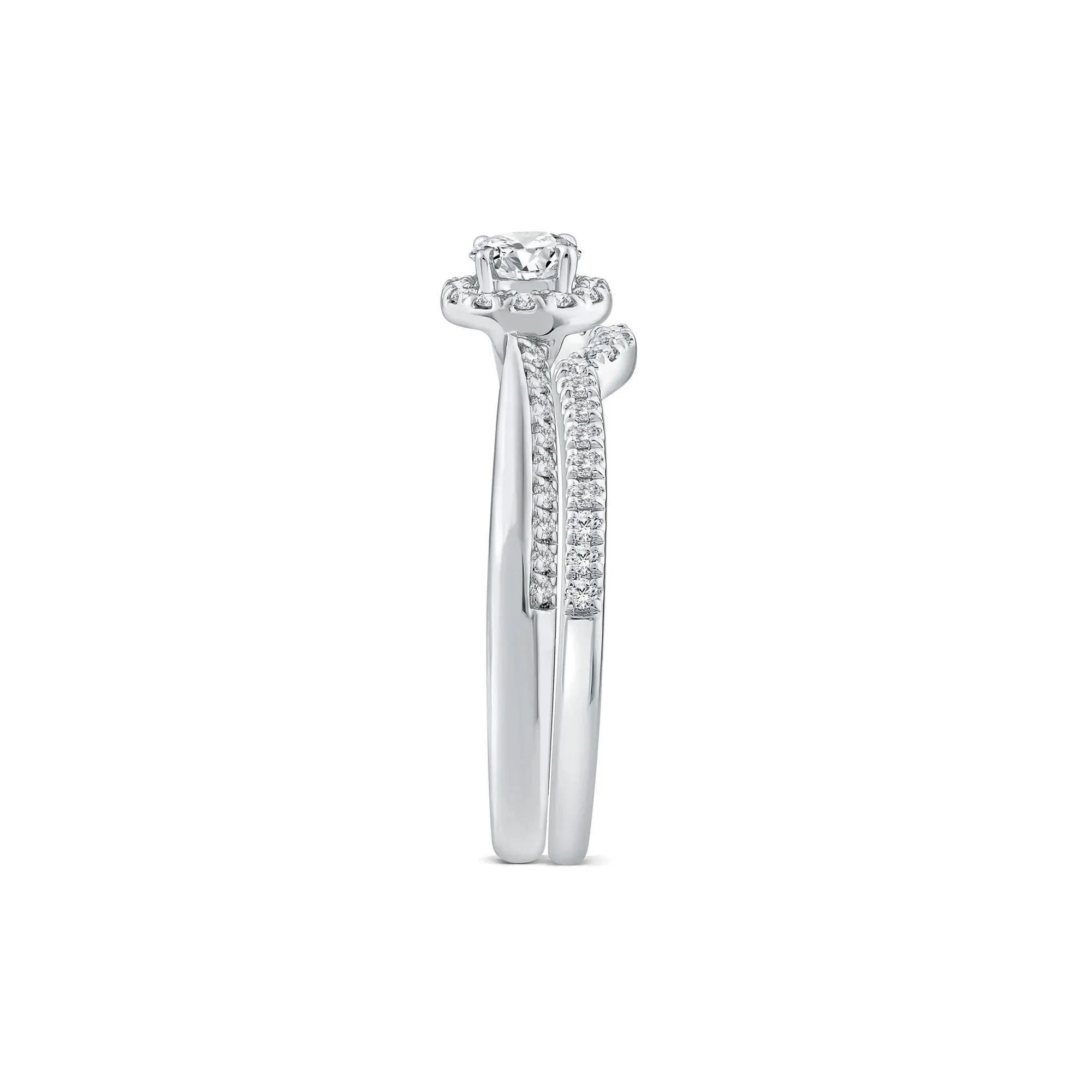 5/8 CT. Tw. Diamond Engagement Ring 10K White Gold Size 9 2mm - Image 2