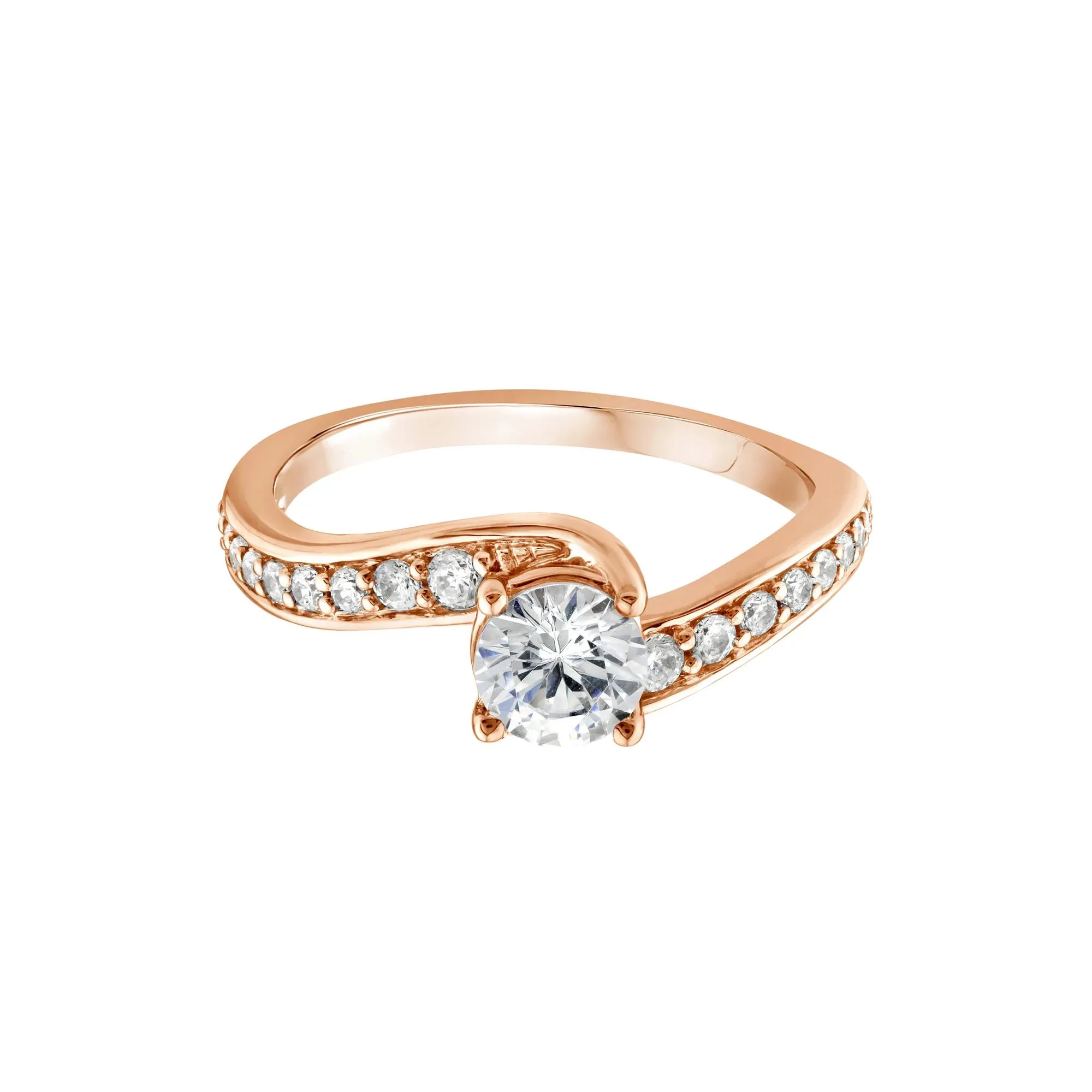 1 CT. Tw. Diamond Engagement Ring 14K Rose Gold Size 8 1.5mm