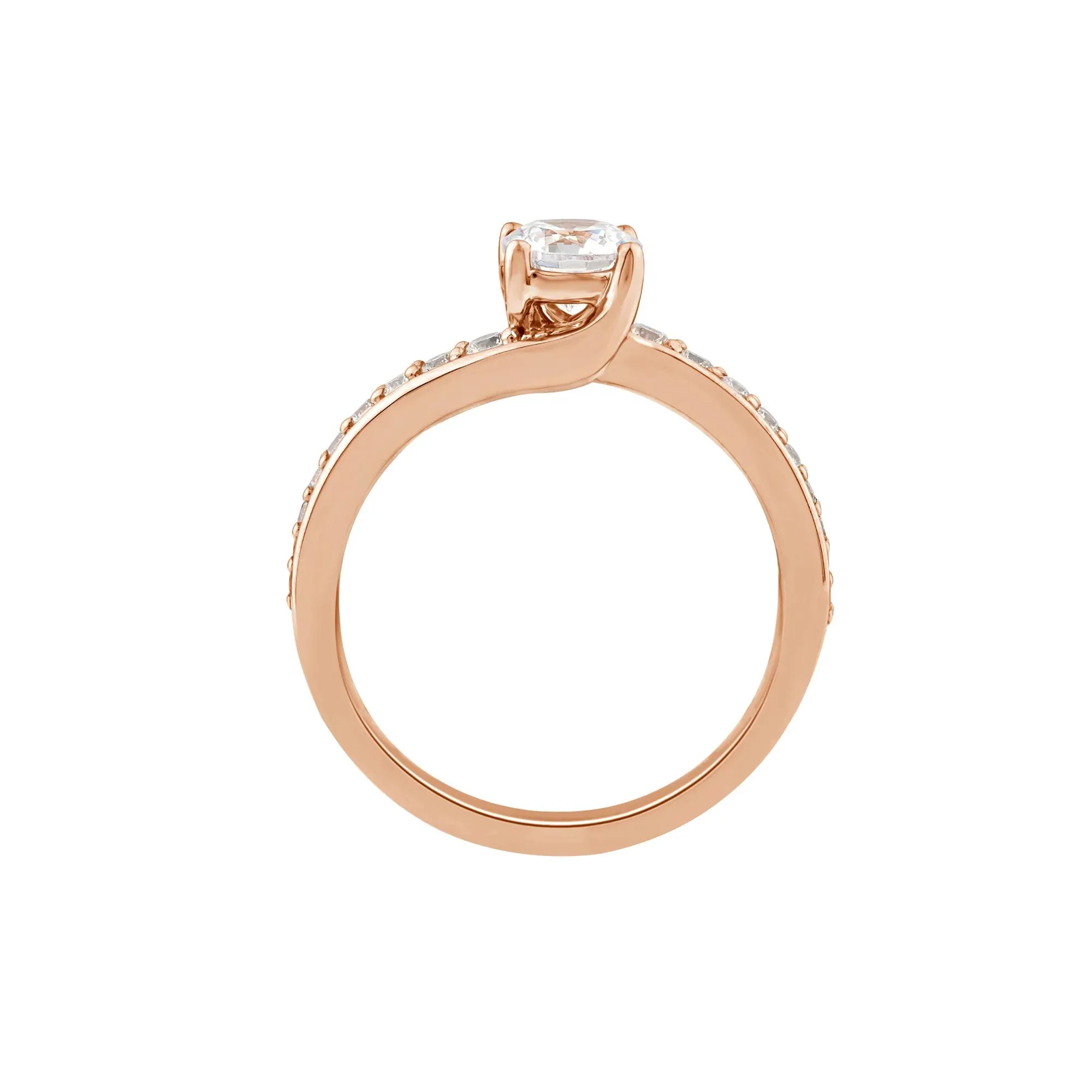 1 CT. Tw. Diamond Engagement Ring 14K Rose Gold Size 8.5 1.5mm - Image 2