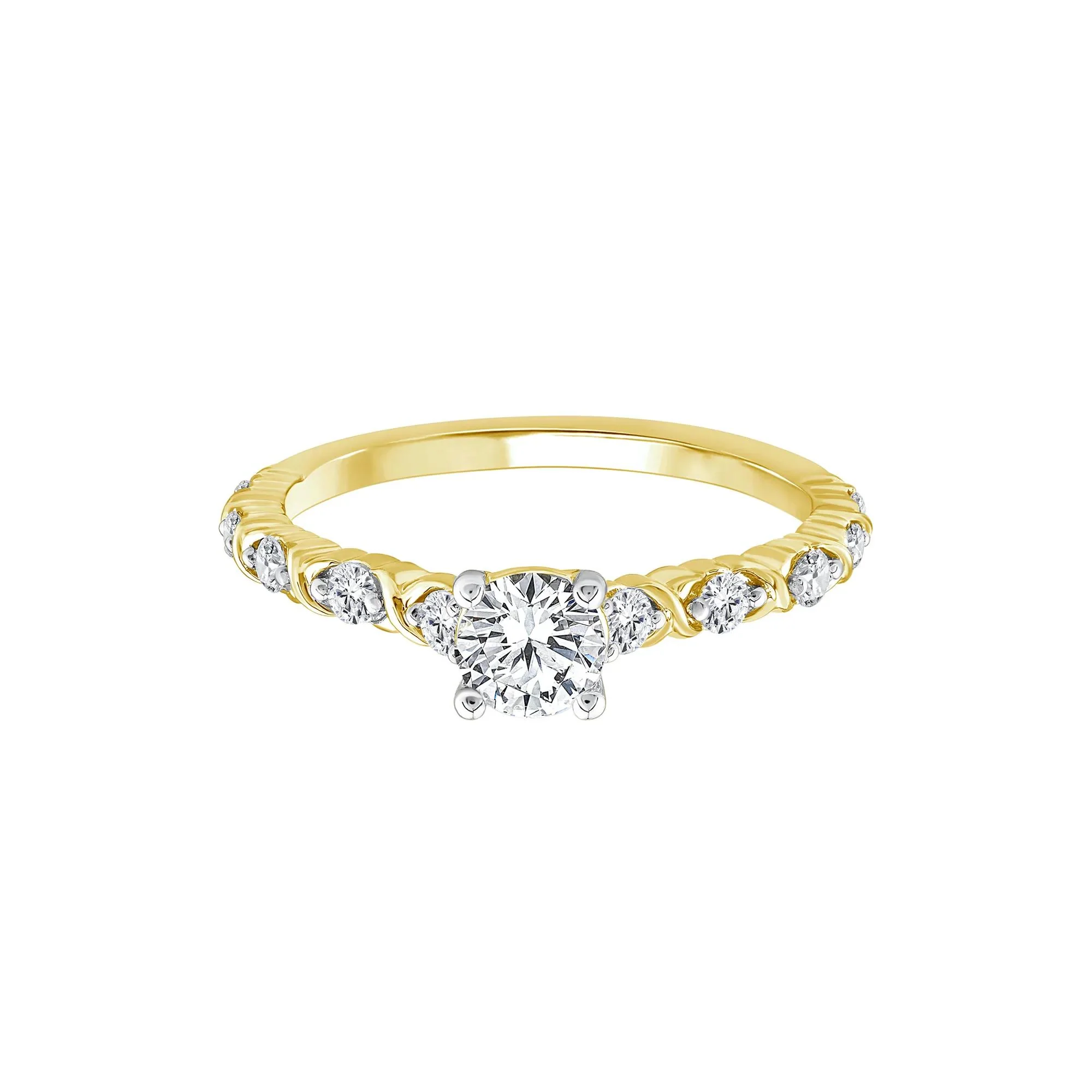 3/4 CT. Tw. Diamond Engagement Ring 10K Yellow Gold Size 7 1.5mm