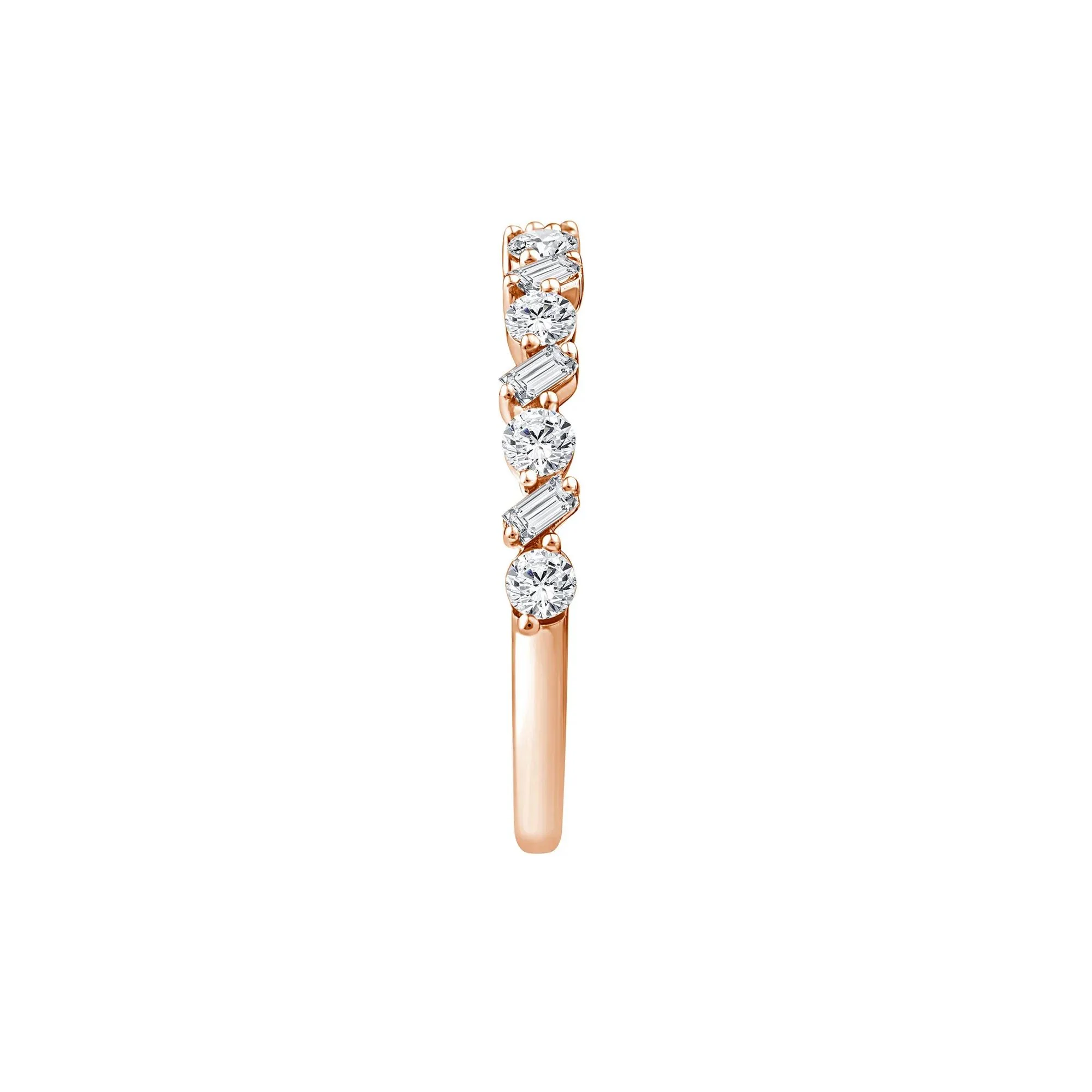 1/2 CT. Tw. Lab Grown Diamond Band Ring 10K Rose Gold Round Brilliant Cut Size 8 - Image 2