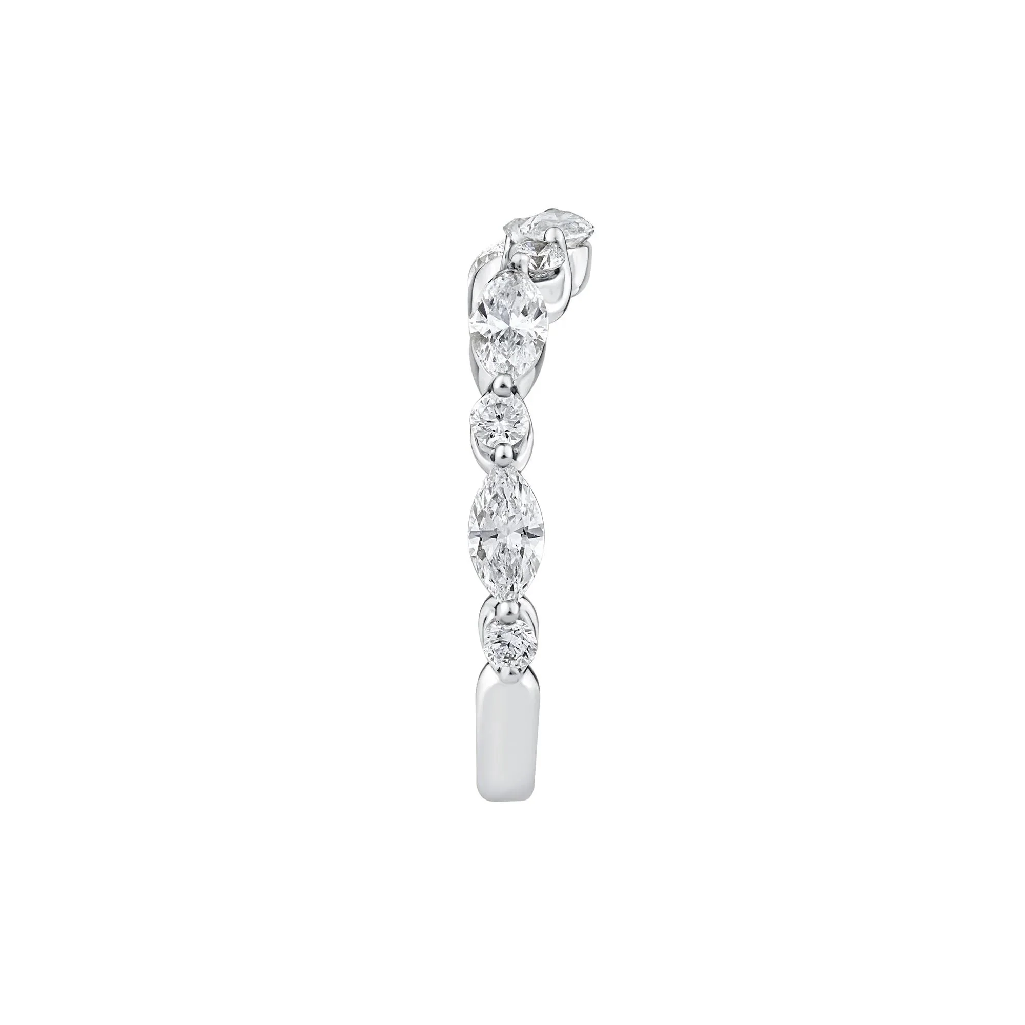 1 CT. Tw. Lab Grown Diamond Contour Band Ring 14K White Gold Round Brilliant Cut Size 7 - Image 2