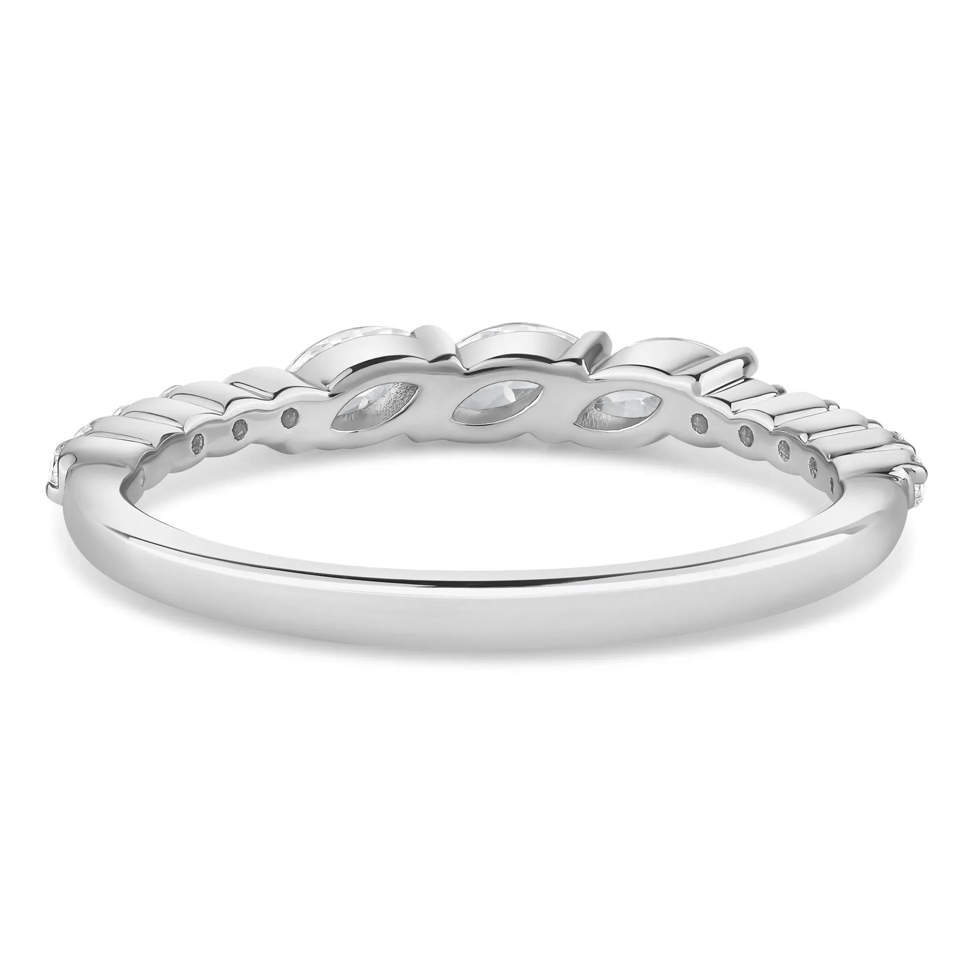3/8 CT. Tw. Lab Grown Diamond Band Ring 10K White Gold Round Brilliant Cut Size 9 2mm - Image 4