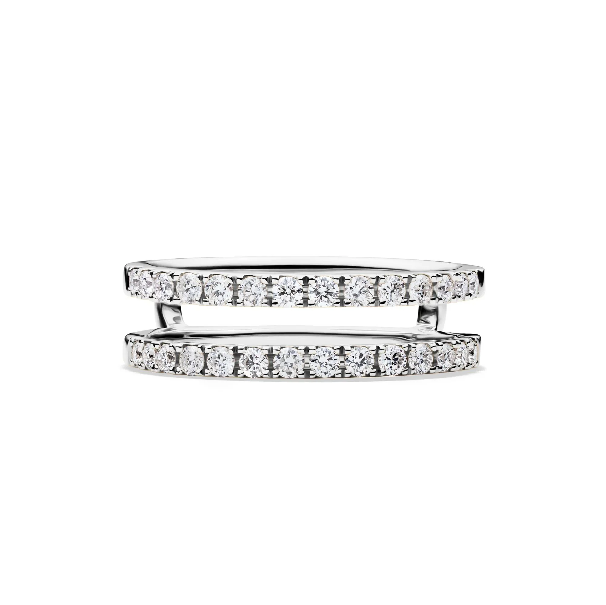 1/2 CT. Tw. Lab Grown Diamond Enhancer 14K White Gold Ring Size 6 1mm