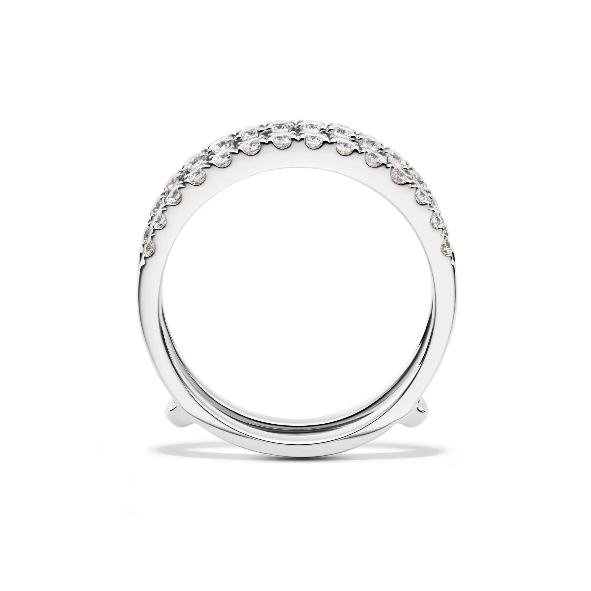 1/2 CT. Tw. Lab Grown Diamond Enhancer 14K White Gold Ring Size 6 1mm - Image 2