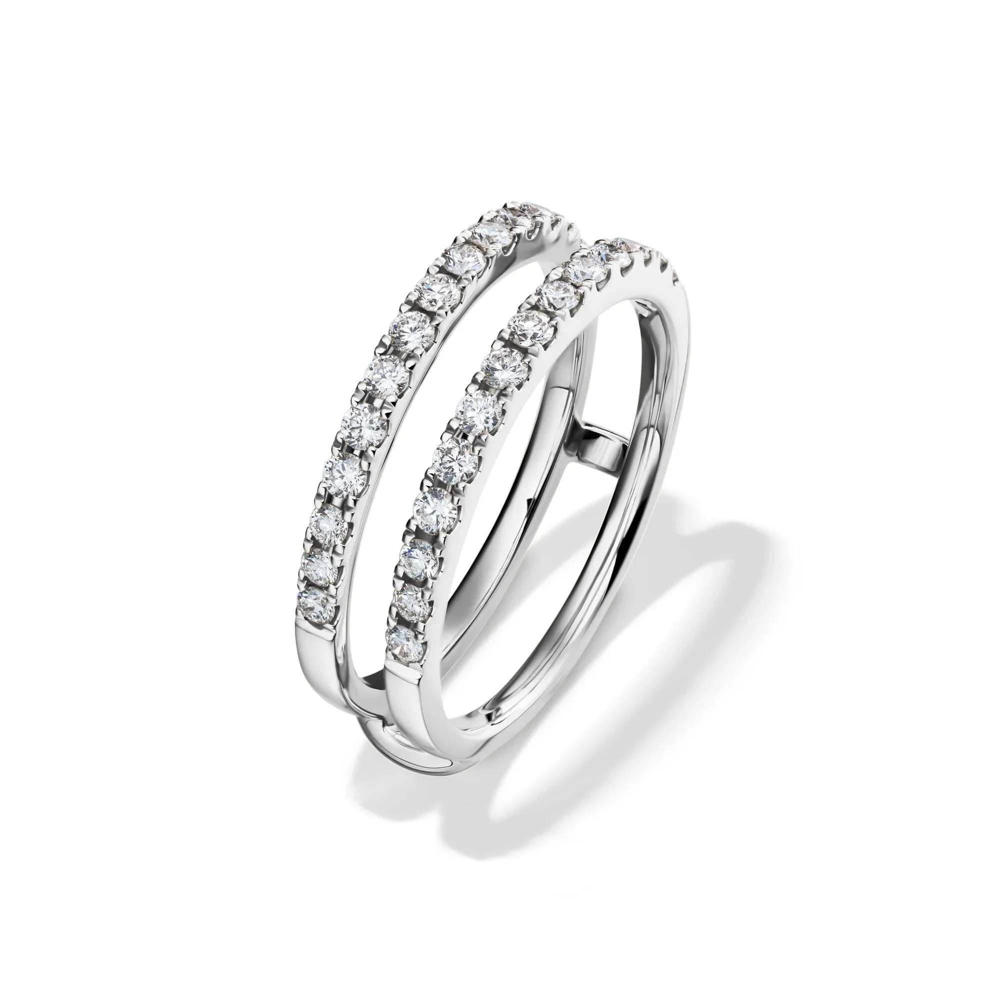 1/2 CT. Tw. Lab Grown Diamond Enhancer 14K White Gold Ring Size 6 1mm - Image 4