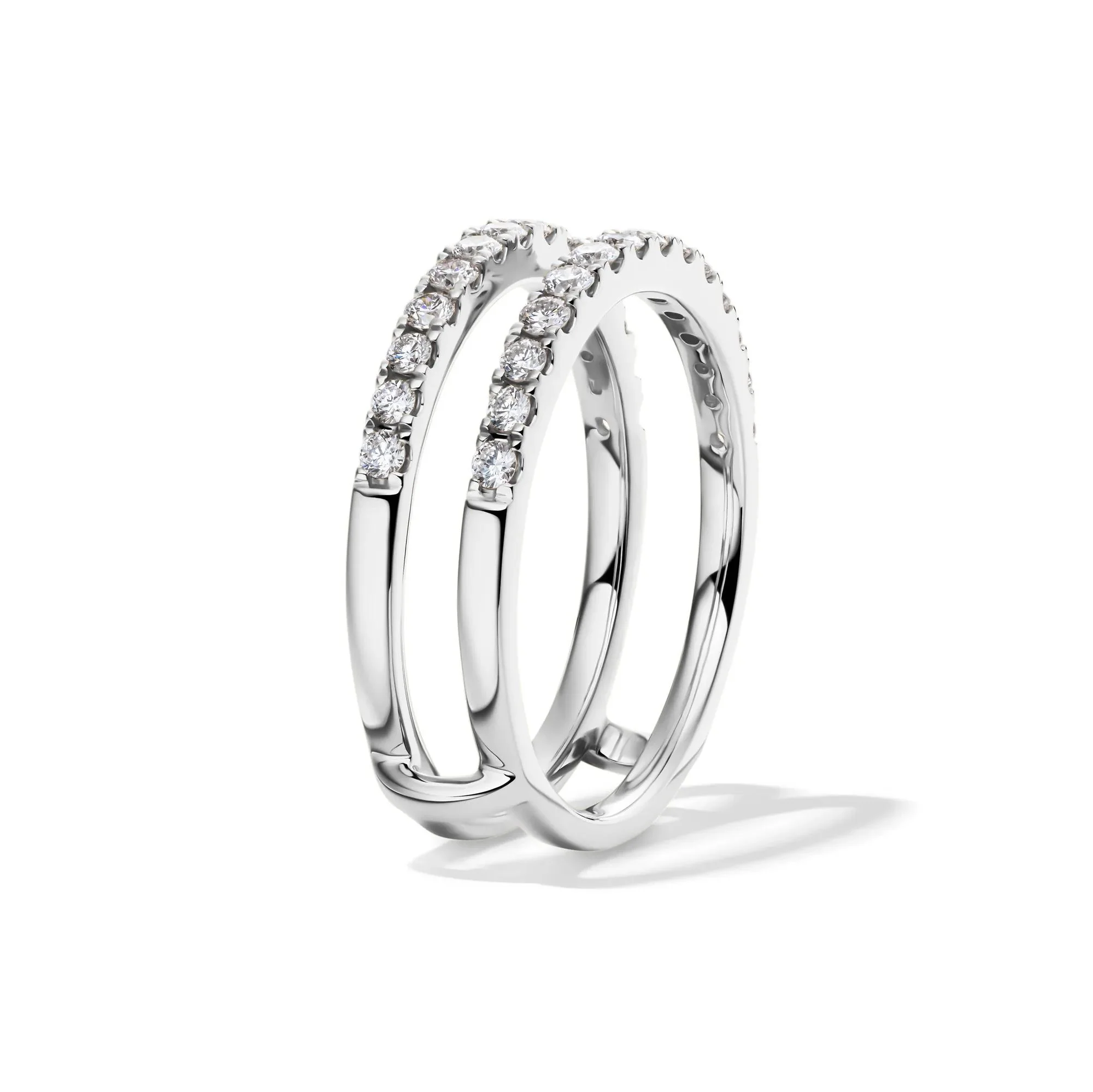 1/2 CT. Tw. Lab Grown Diamond Enhancer 14K White Gold Ring Size 7.5 1mm - Image 3